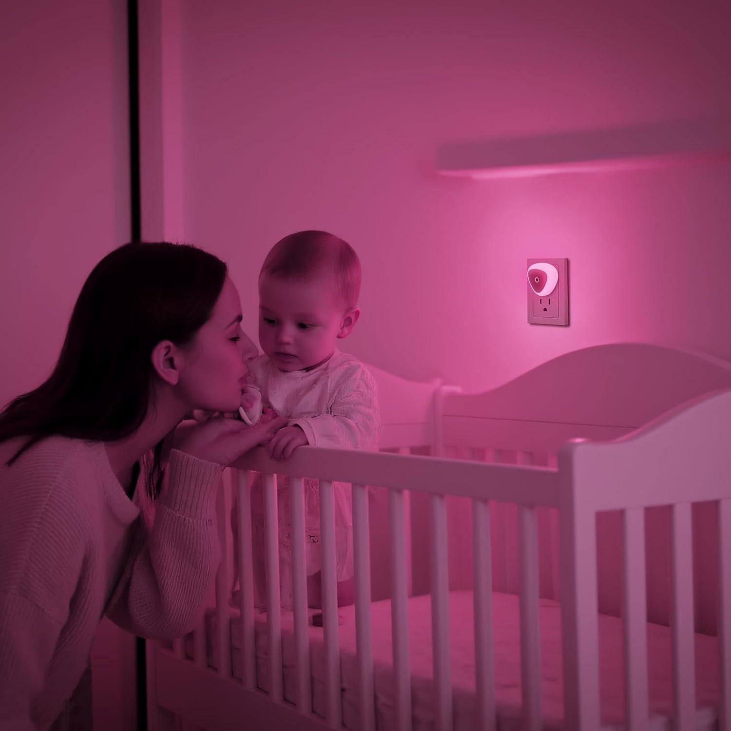 Luz Nocturna LED KINUR Rosa, Paquete de 6 Luces Enchufables