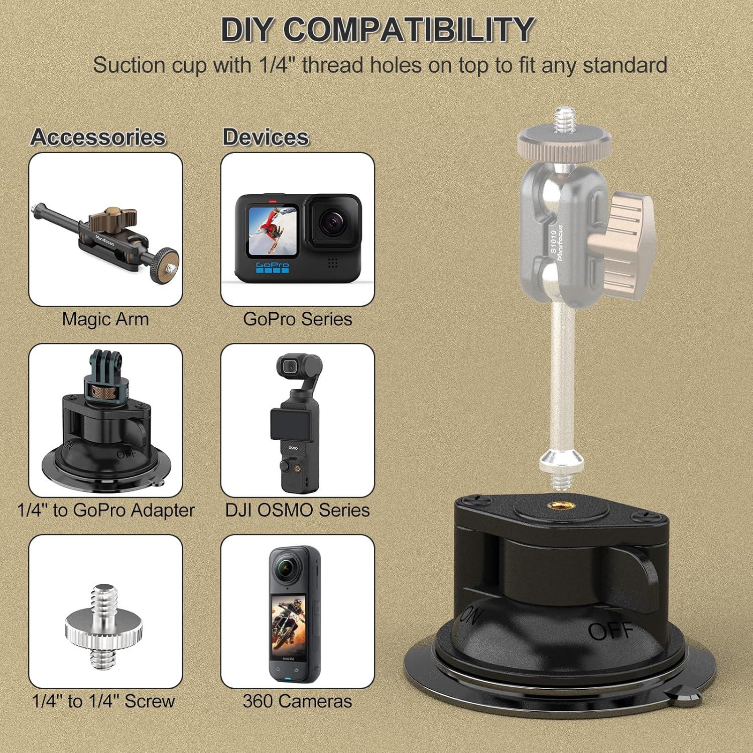 Soporte de Ventosa Minifocus S1016 para Parabrisas 85mm