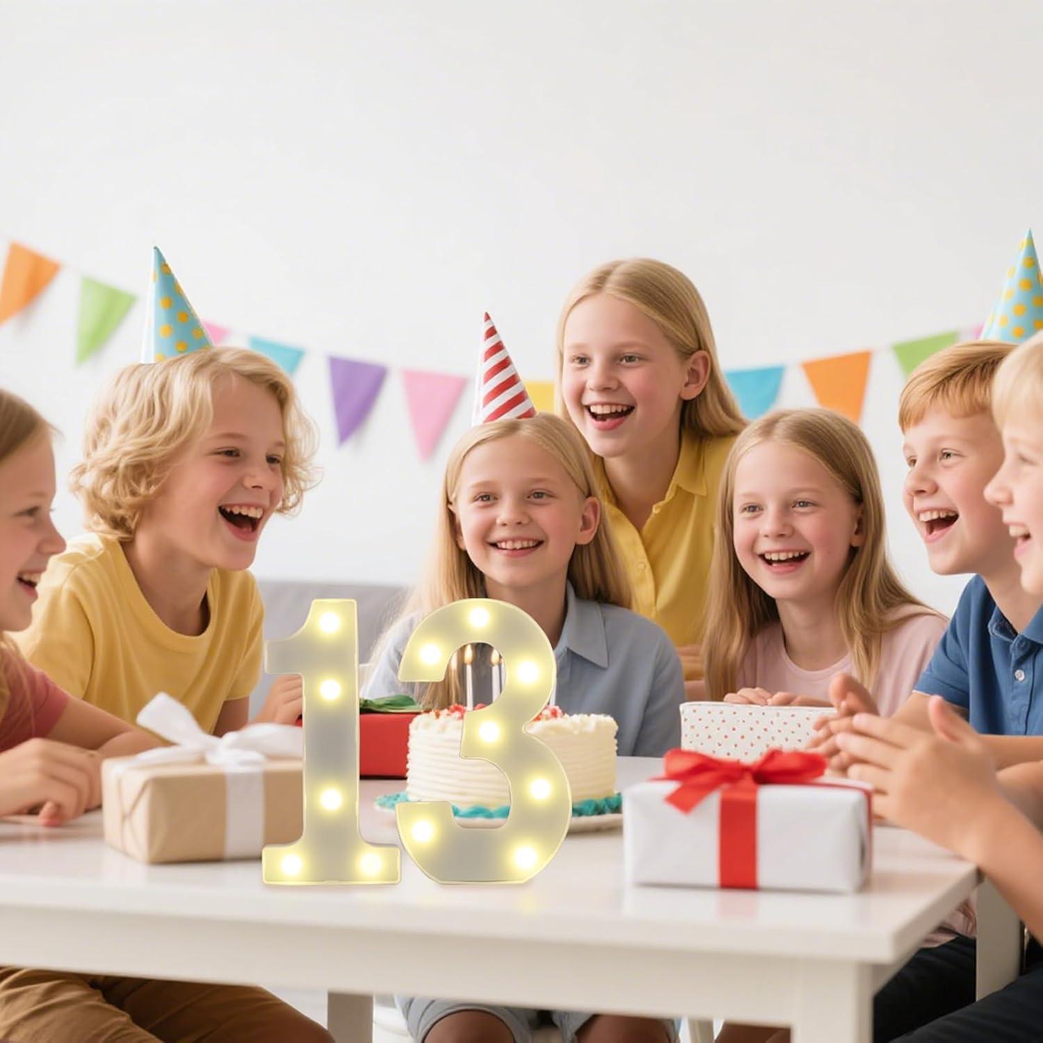 Luz de Número LED 13 SKYPHAROS para Cumpleaños y Decoración