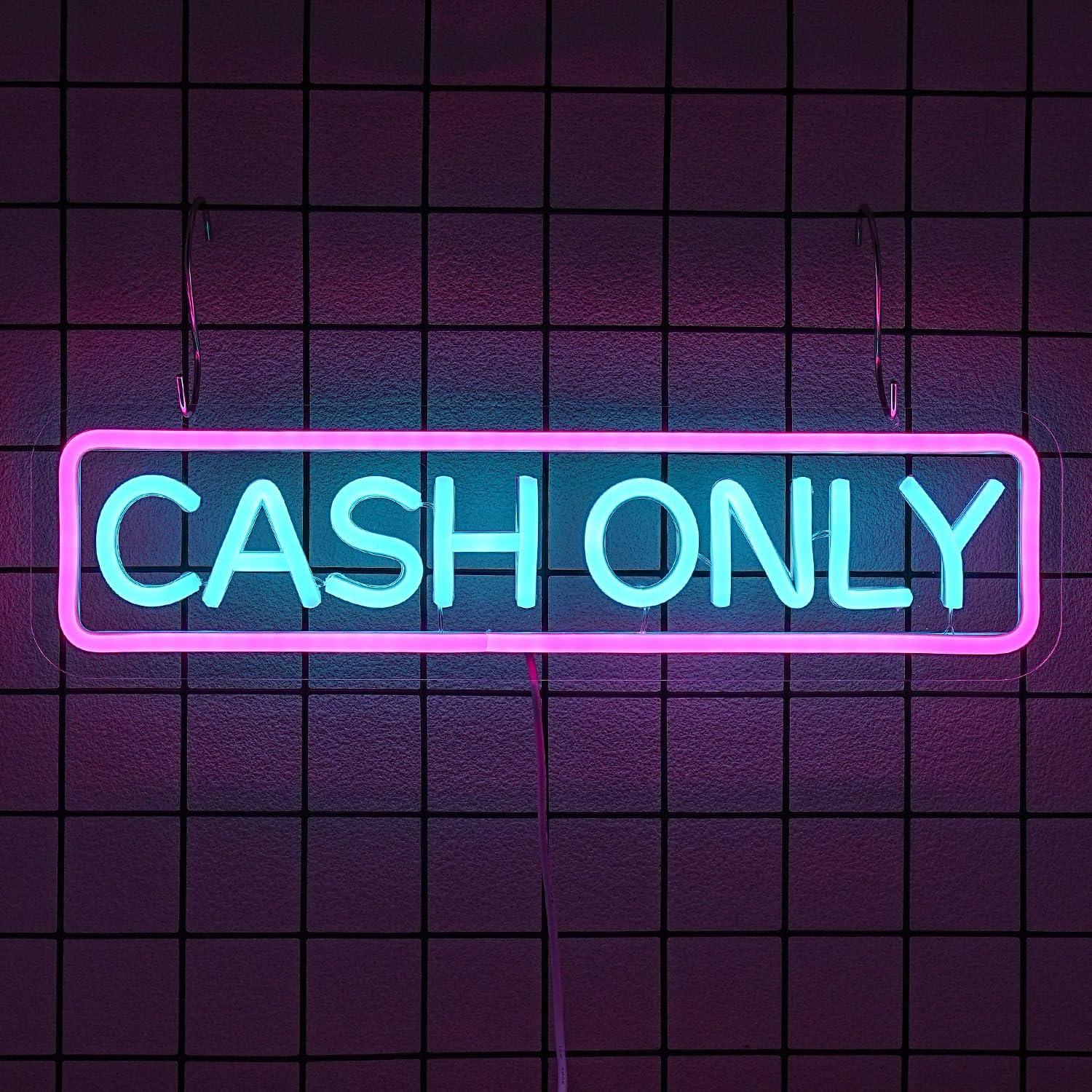 Letrero Neón Solo Efectivo Xixkilly 42x15 cm USB LED