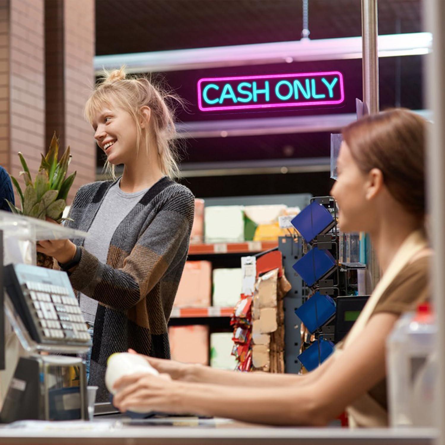 Letrero Neón Solo Efectivo Xixkilly 42x15 cm USB LED