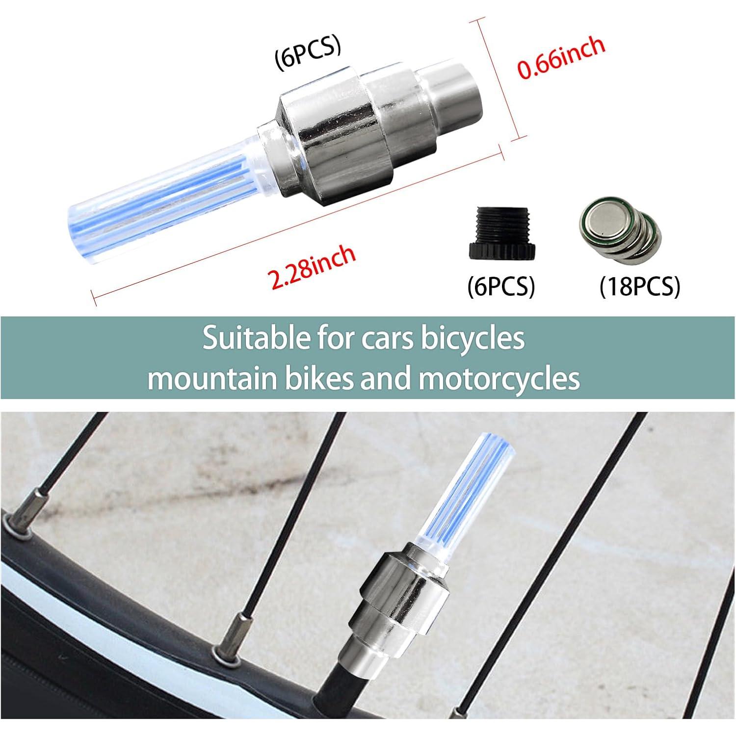 6 Luces LED para Válvula de Neumático Dickno - Azul