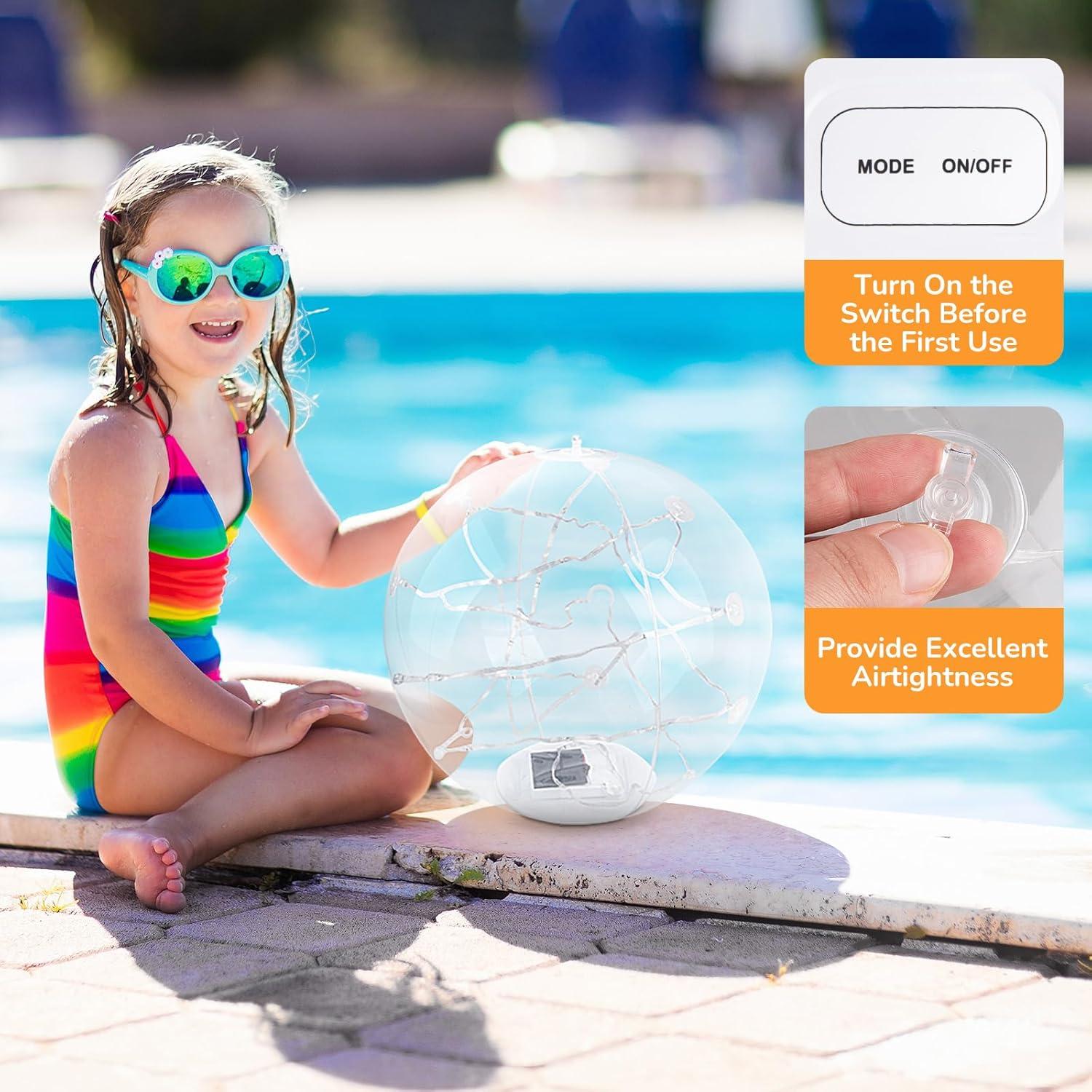 Luces Flotantes de Piscina Bawoo 35.56 cm Solar IP68 6 Modos