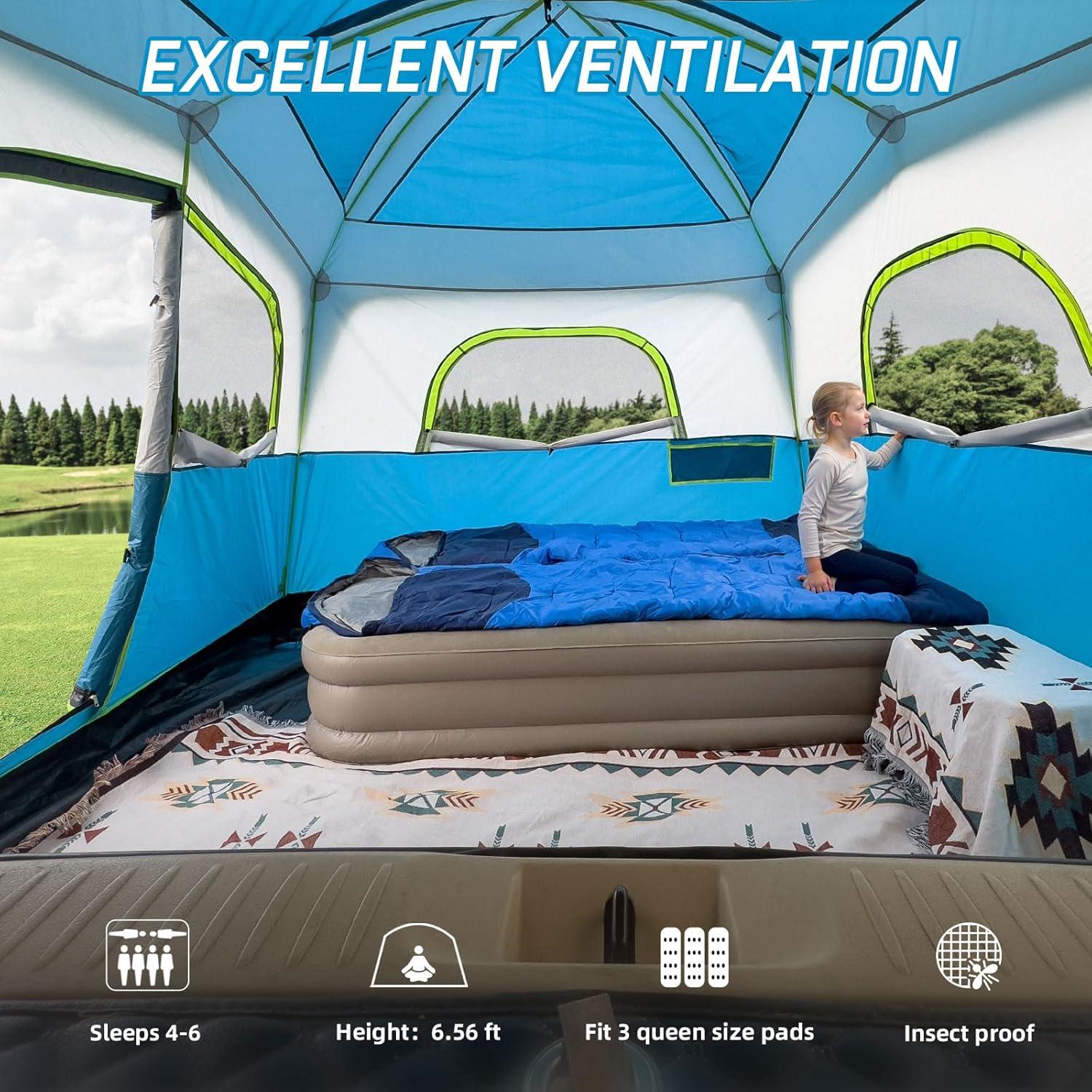 Carpa de Camping JELUCAMP JLP-8817 para 6 Personas Impermeable