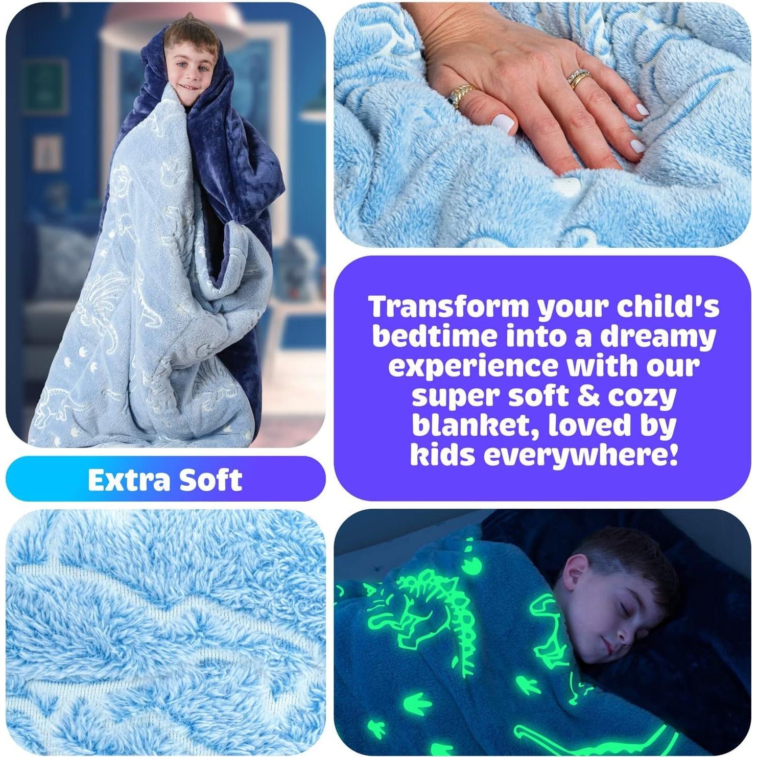 Saco de dormir Bollepo Dinosaurios que brillan 168x84 cm