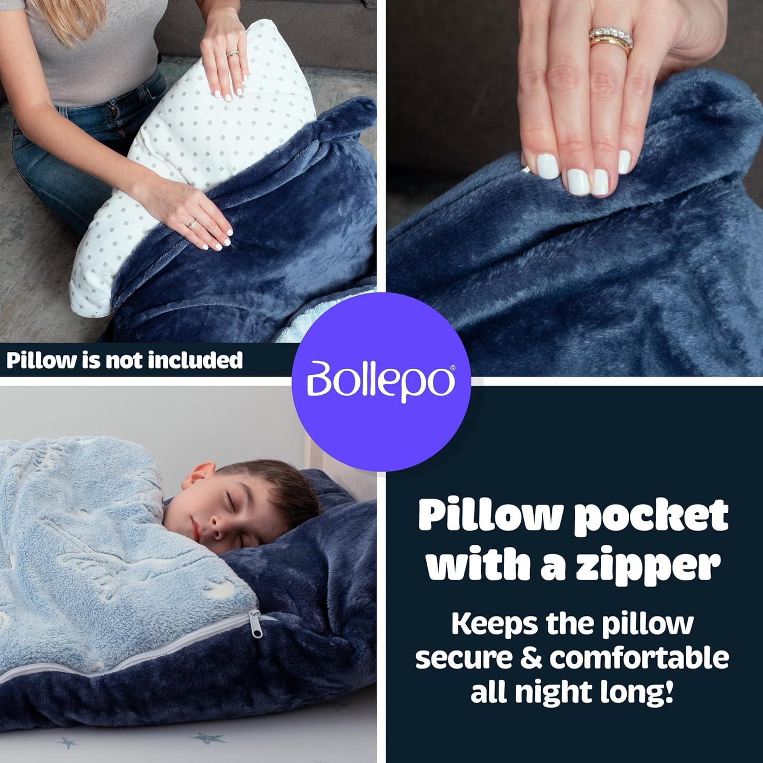 Saco de dormir Bollepo Dinosaurios que brillan 168x84 cm