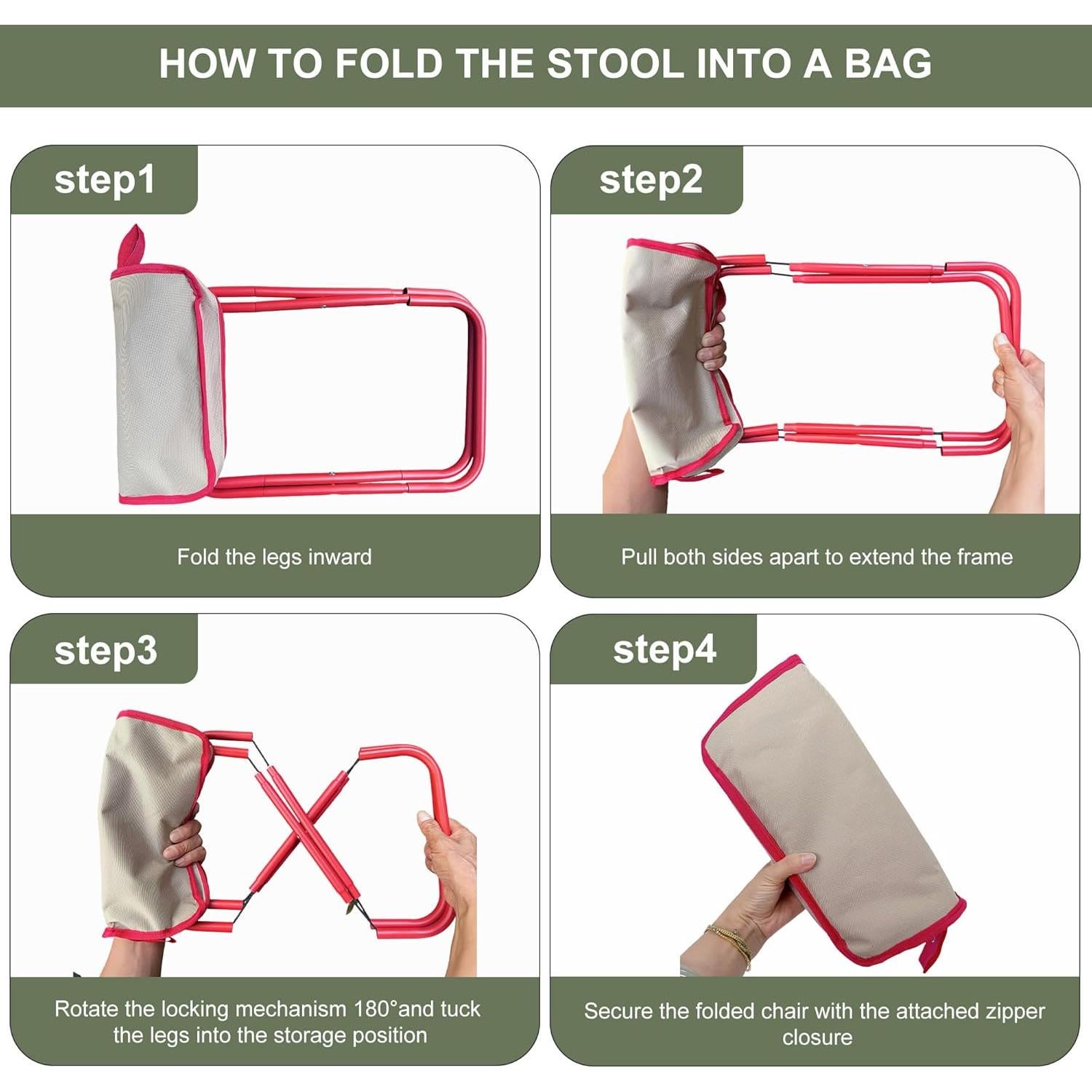 Taburete Plegable KCTXIPE Atrovirens 0.45 kg para Exterior