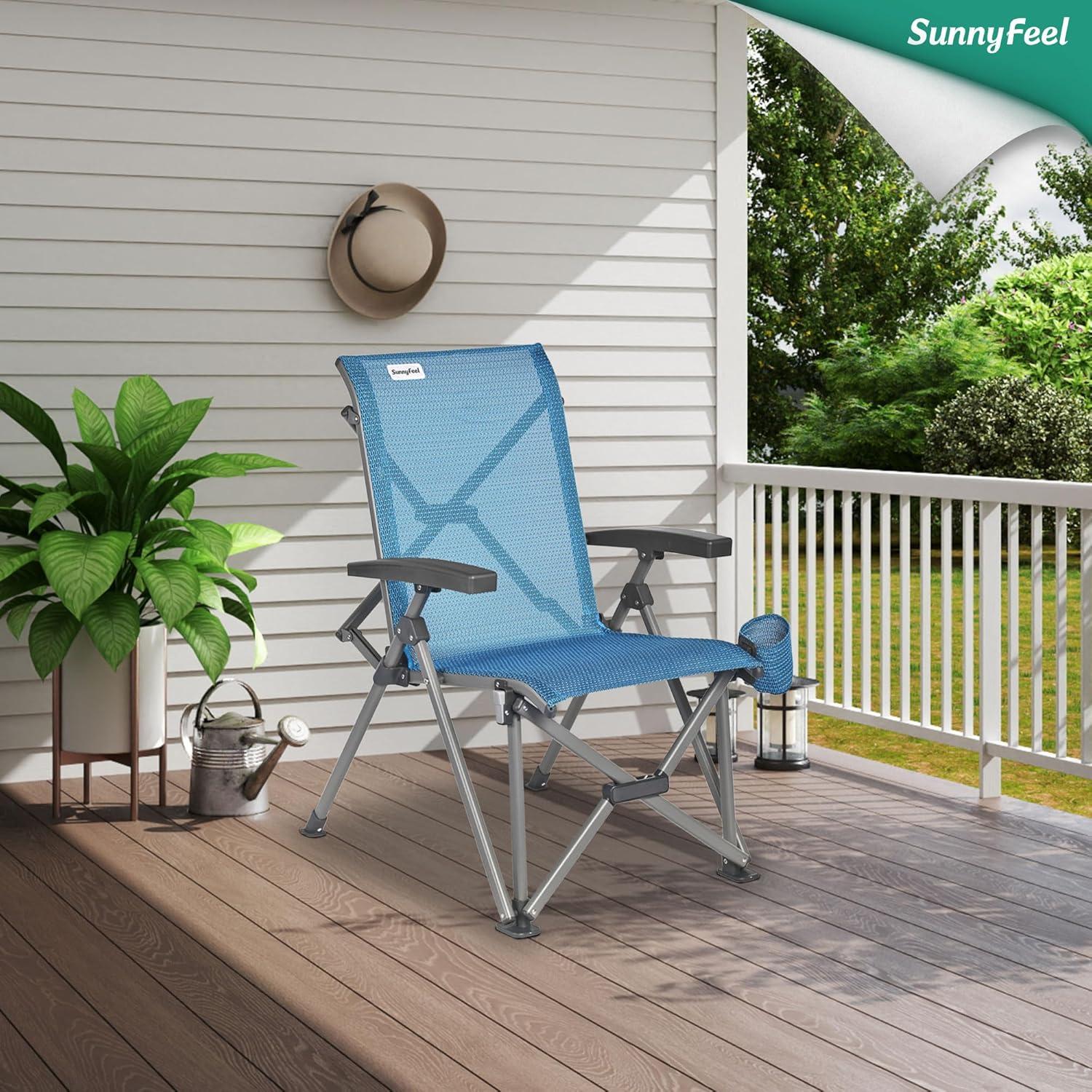 Silla de Camping Plegable Sunnyfeel Respaldo Alto 500lbs