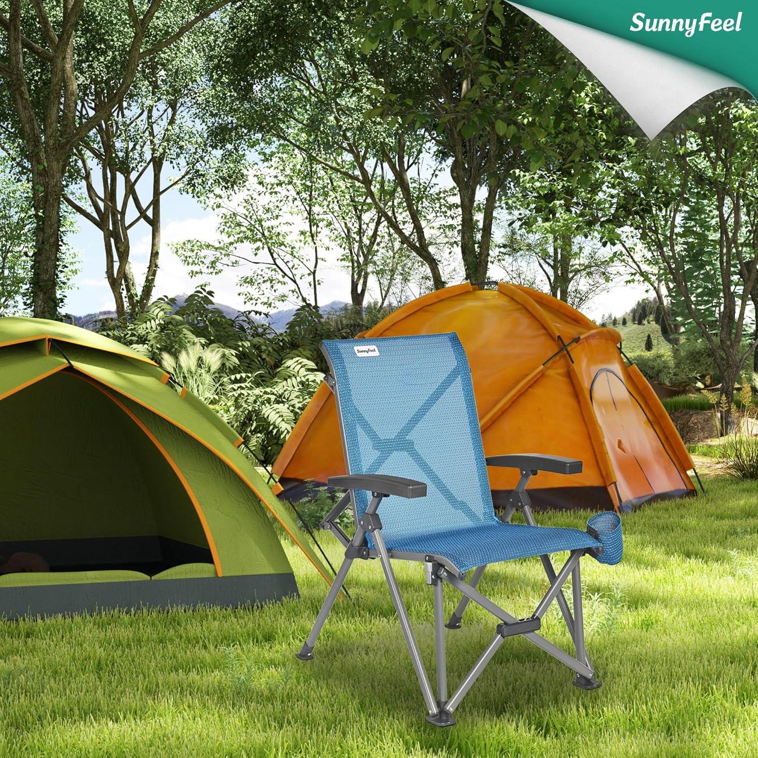 Silla de Camping Plegable Sunnyfeel Respaldo Alto 500lbs
