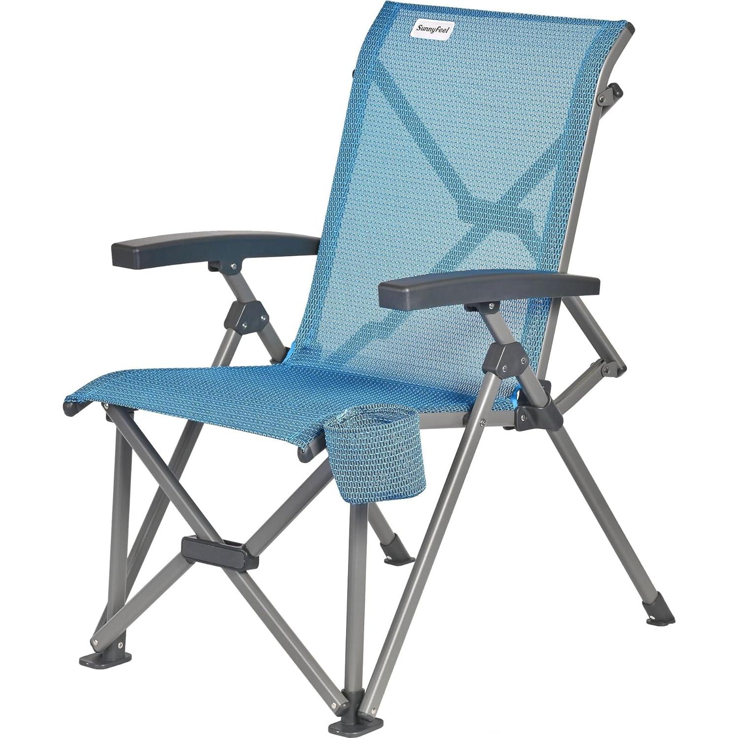 Silla de Camping Plegable Sunnyfeel Respaldo Alto 500lbs