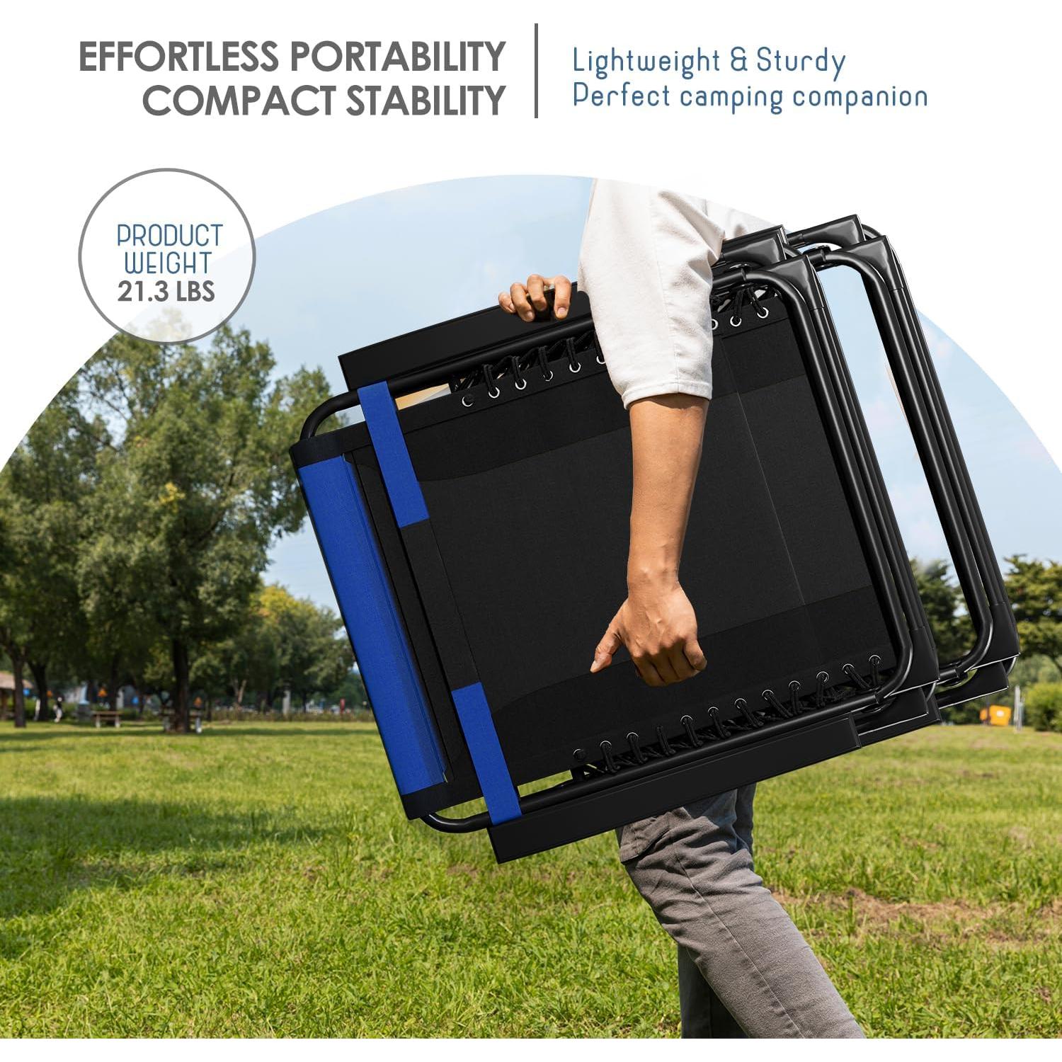 Silla de gravedad cero acolchada Nestl - Juego de 2 - Negro/Azul