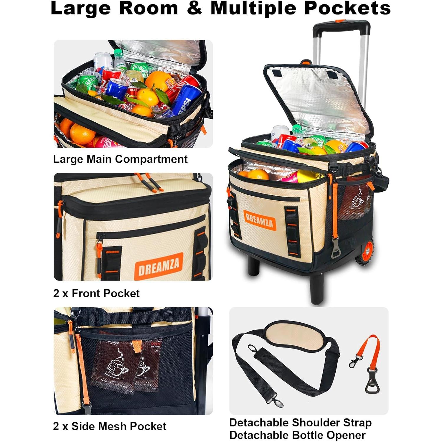 Enfriador Suave Dreamza 17.5L con Ruedas y Mango Beige