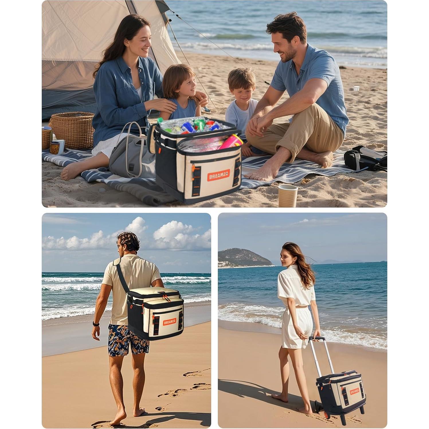 Enfriador Suave Dreamza 17.5L con Ruedas y Mango Beige