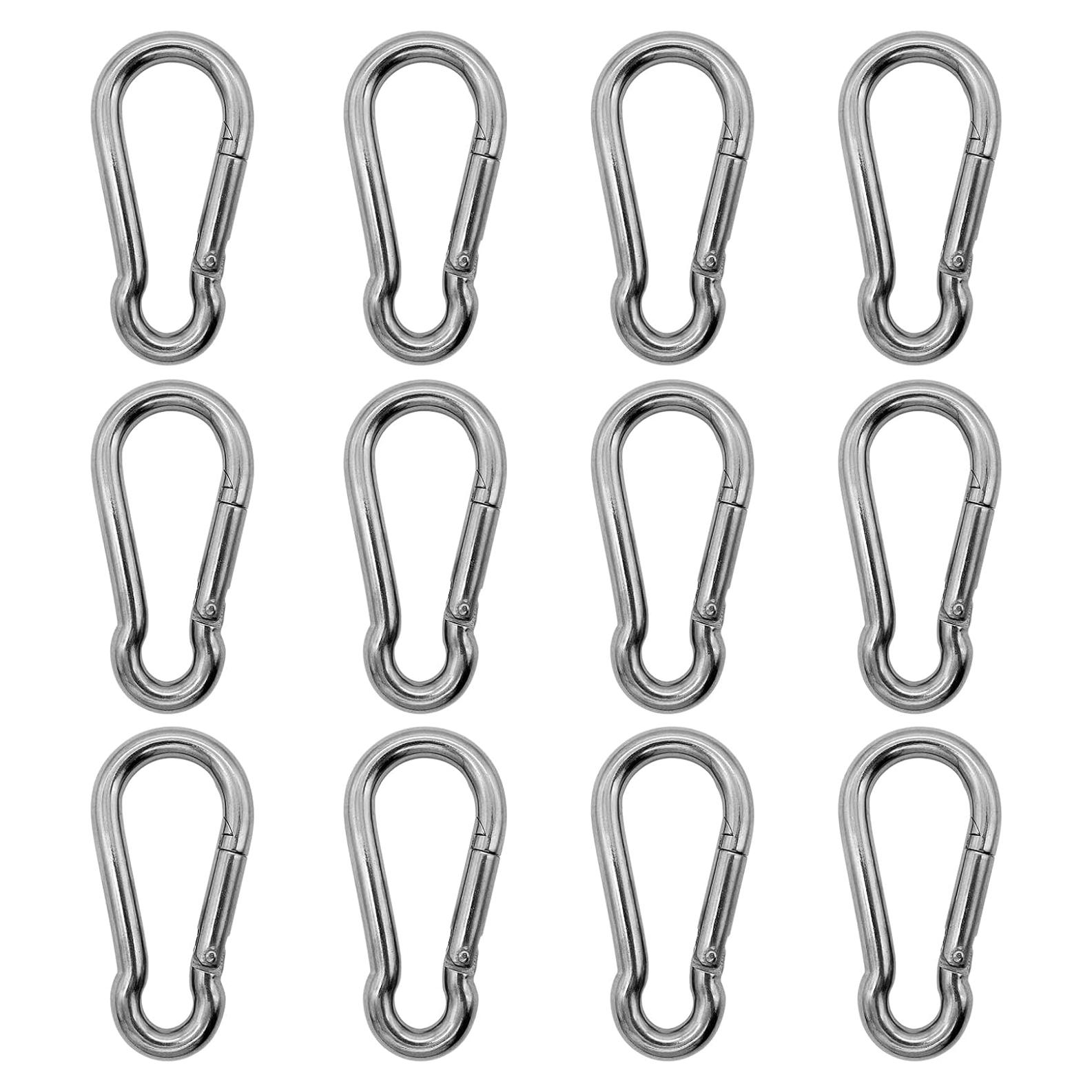 Mosquetones de Acero Inoxidable 316 Outmate - 12 Piezas 4 cm