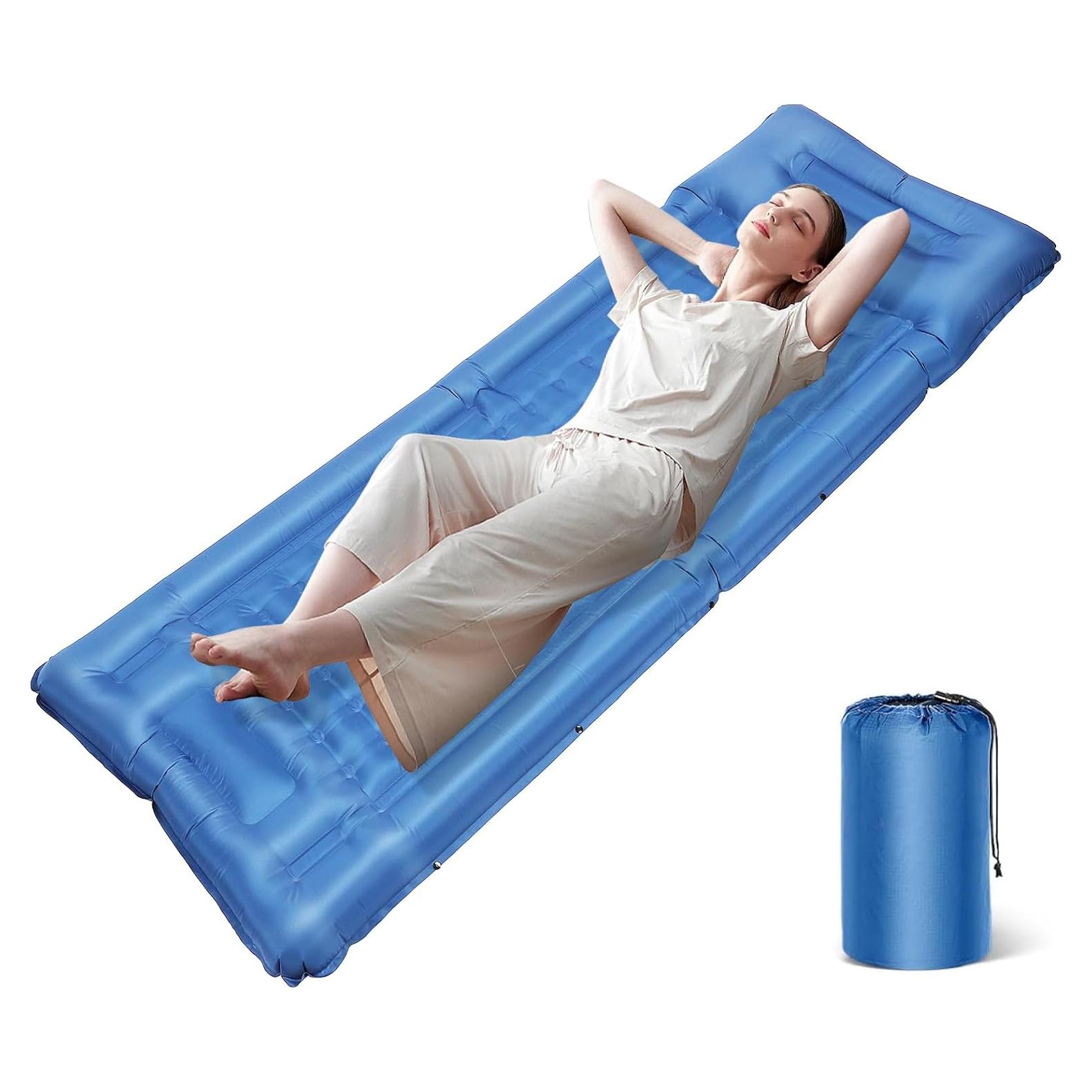 Colchoneta Autoinflable TVWVT Azul 15.7 cm Grosor con Bomba