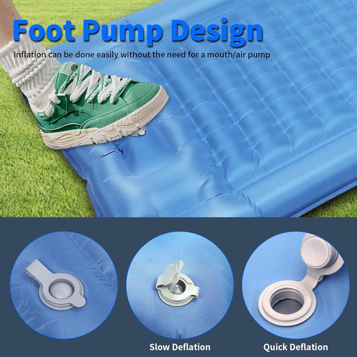 Colchoneta Autoinflable TVWVT Azul 15.7 cm Grosor con Bomba