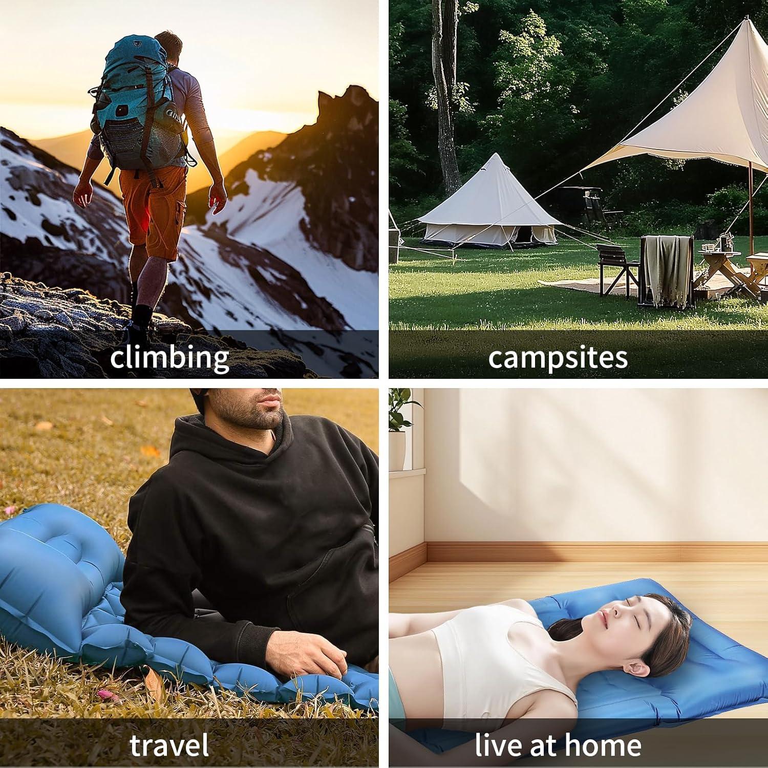 Colchoneta Autoinflable TVWVT Azul 15.7 cm Grosor con Bomba