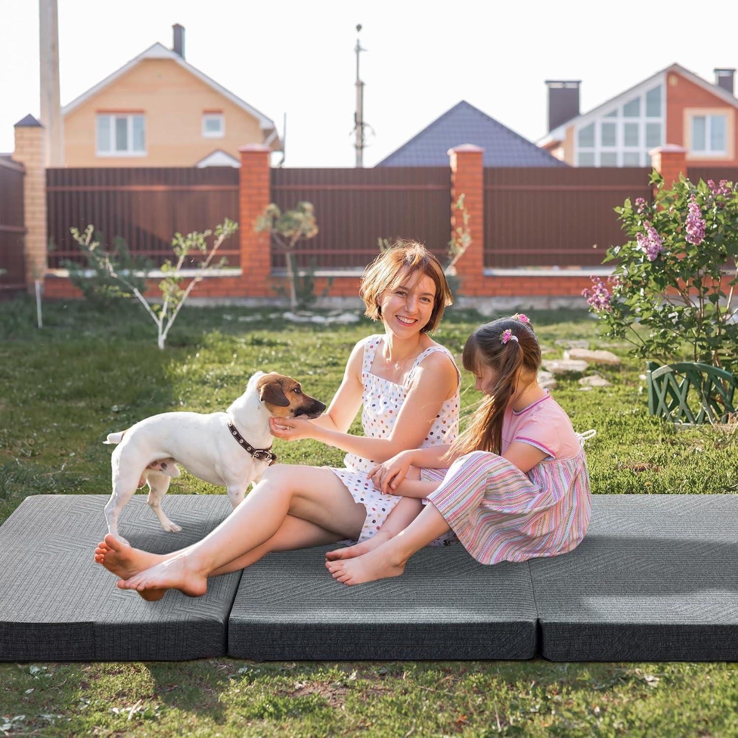 Colchón Plegable BDEUS Tri-Fold 4" Individual Espuma Viscoelástica