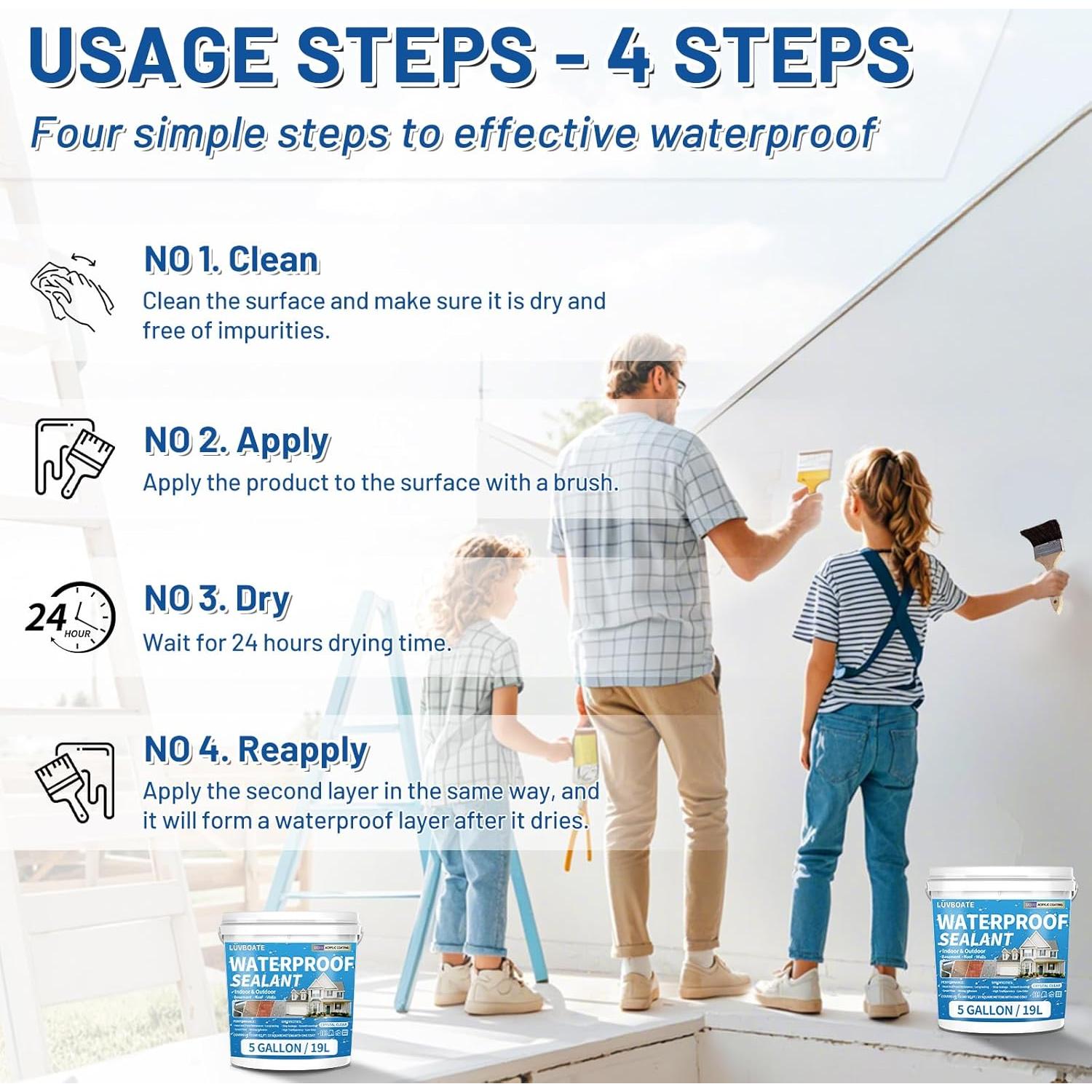 Sellador Impermeable LUVBOATE 5 Galones a Base de Agua