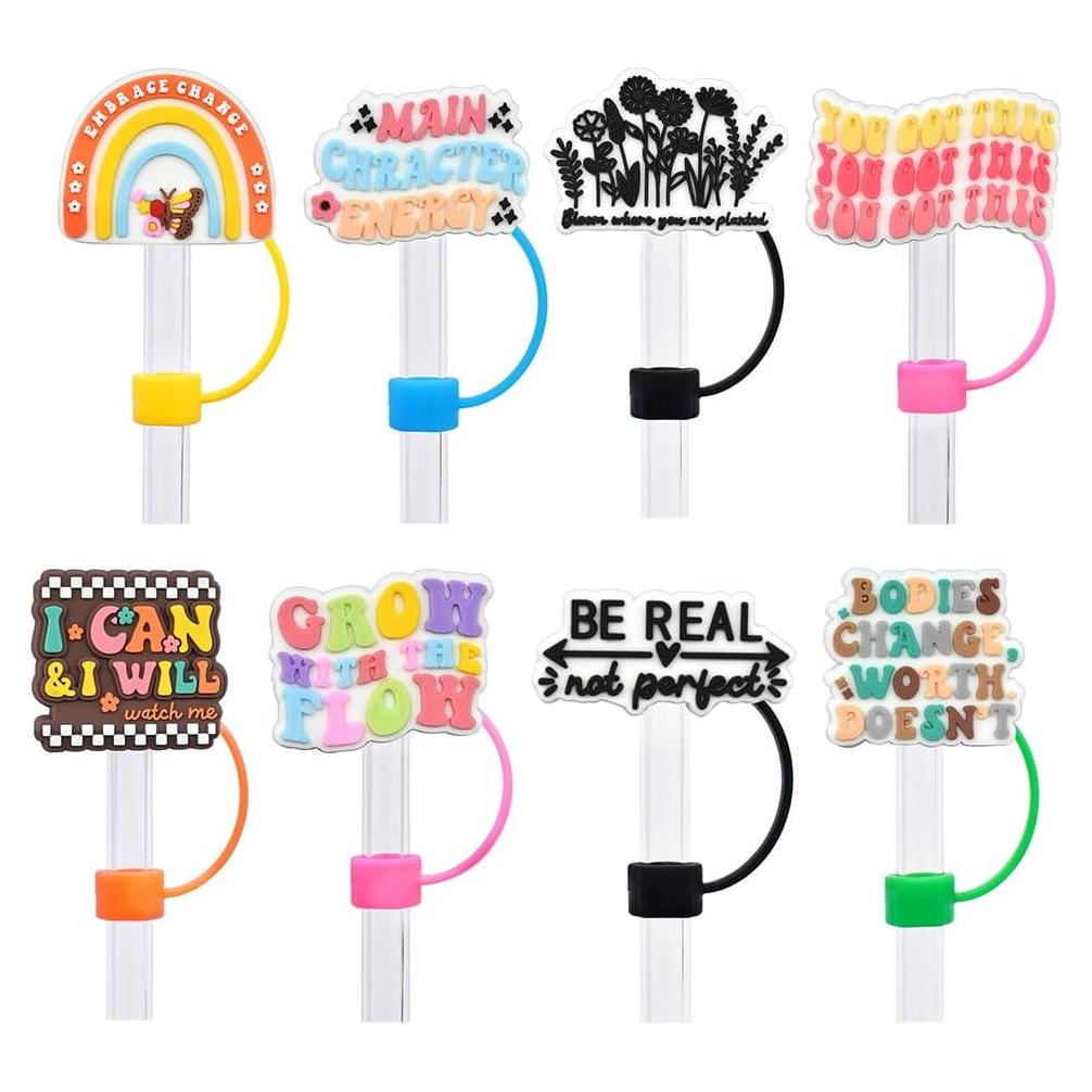 Tapa de Silicona para Pajitas NOVGATU 8PCS 9-10mm Arcoíris