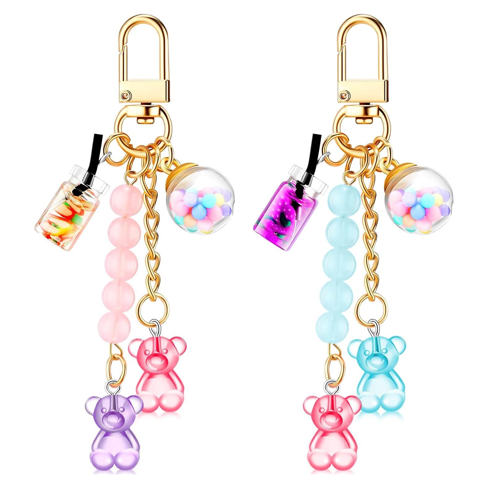 Llavero de Oso de Resina Ecally Cute - 2 Piezas para Mujeres