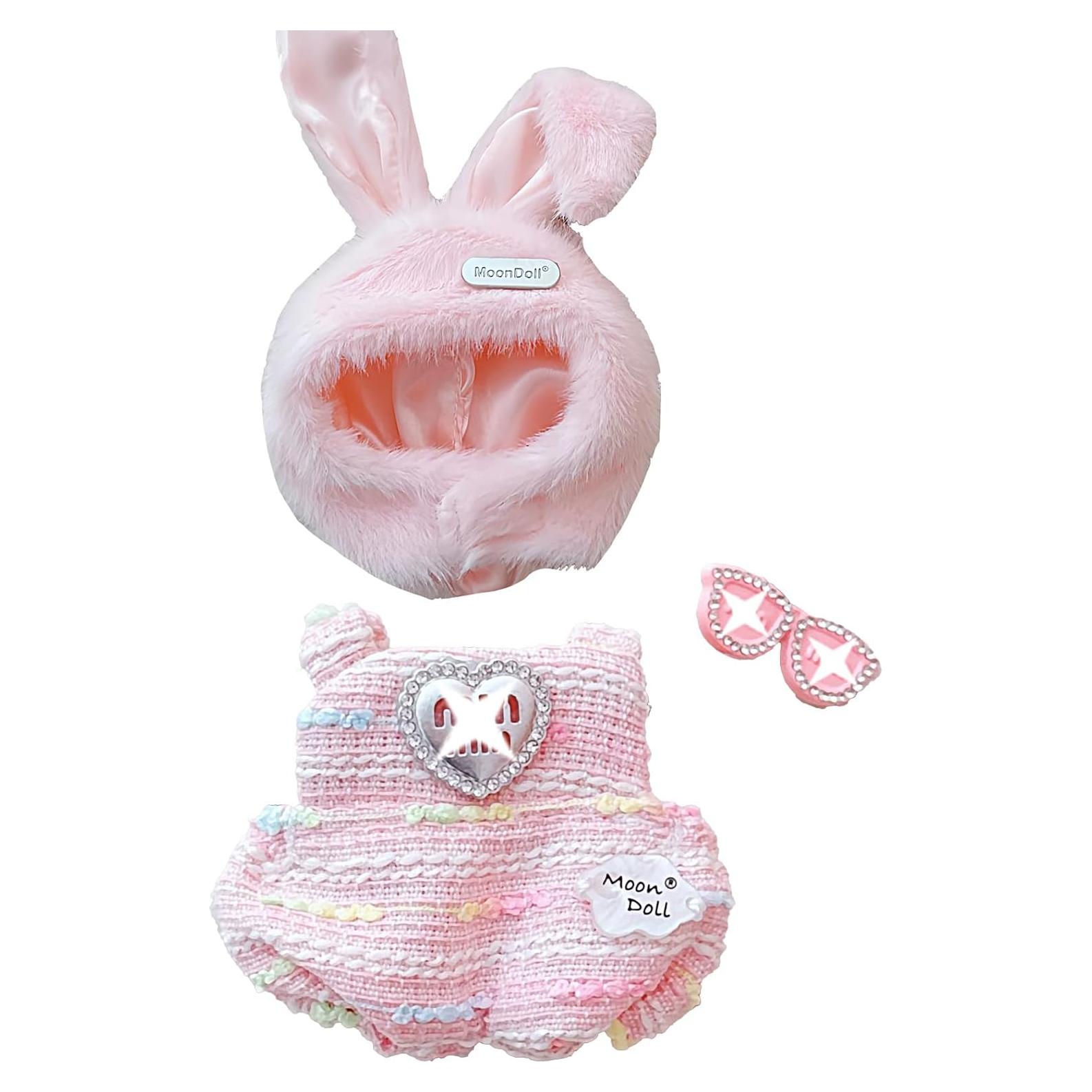 Conjunto de Ropa para Muñecas 17 cm Labubu Conejo Rosa