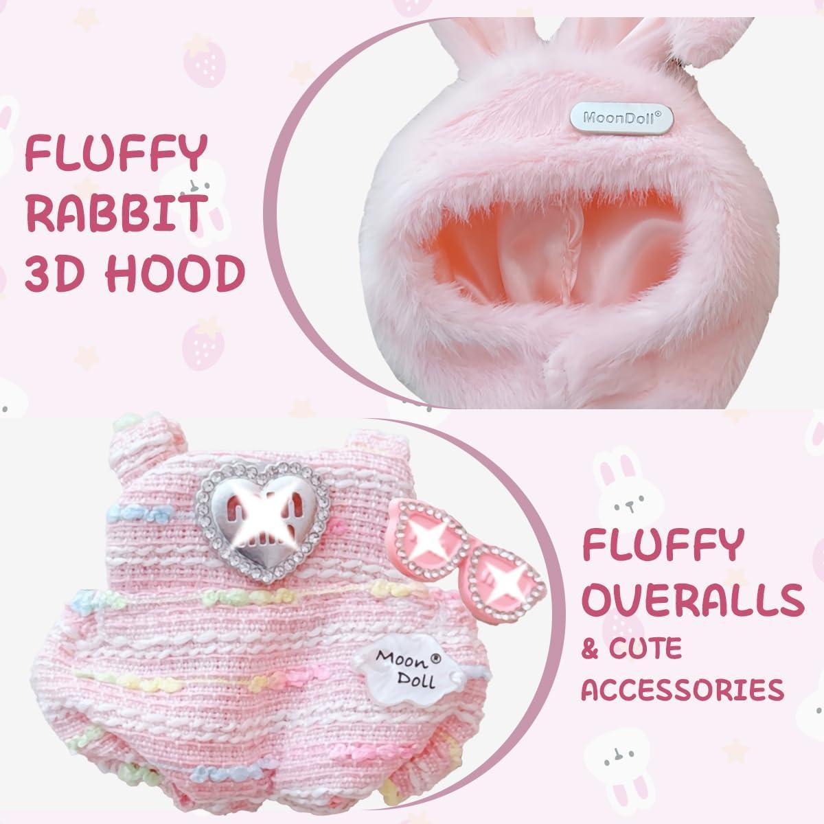 Conjunto de Ropa para Muñecas 17 cm Labubu Conejo Rosa