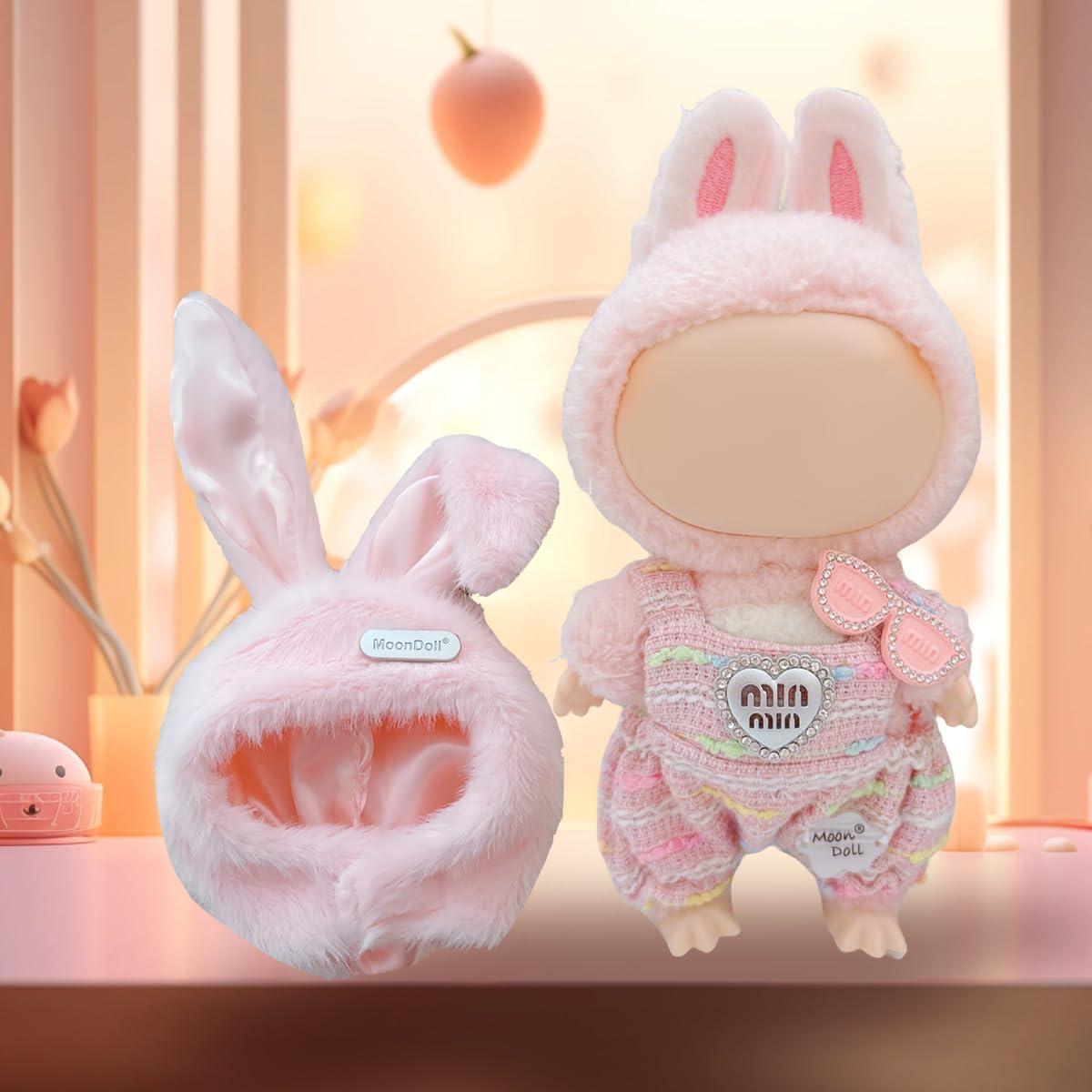Conjunto de Ropa para Muñecas 17 cm Labubu Conejo Rosa