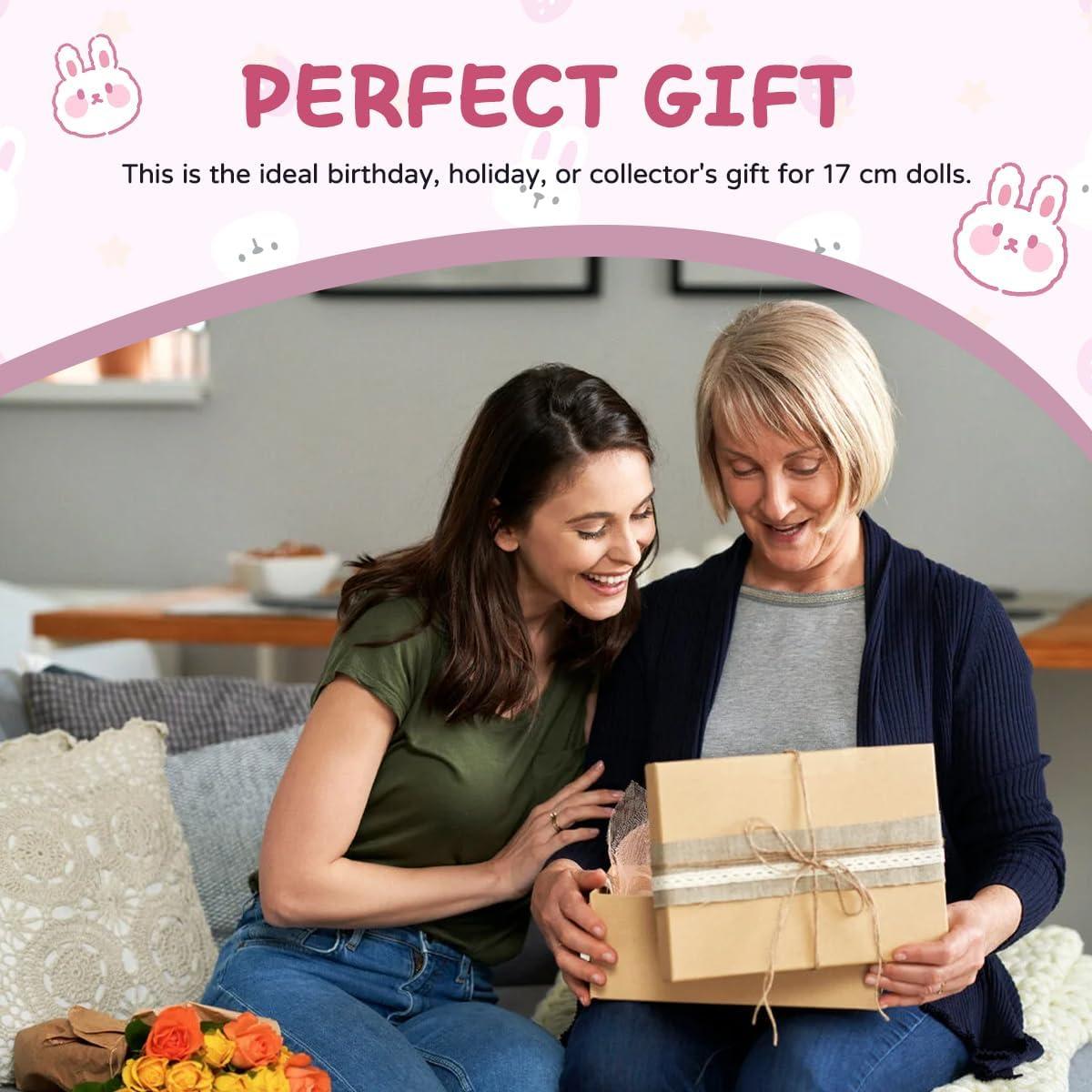 Conjunto de Ropa para Muñecas 17 cm Labubu Conejo Rosa