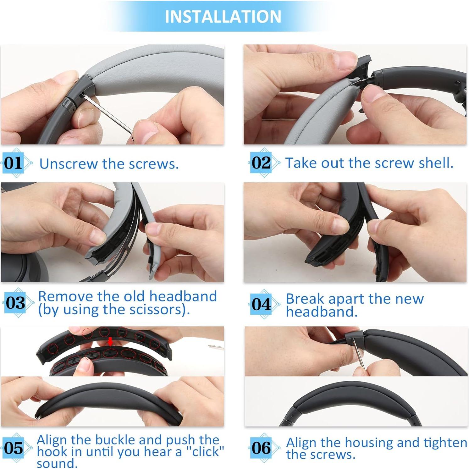 Almohadilla de cabeza de reemplazo Earrock para Bose QC35 QC45 Beige