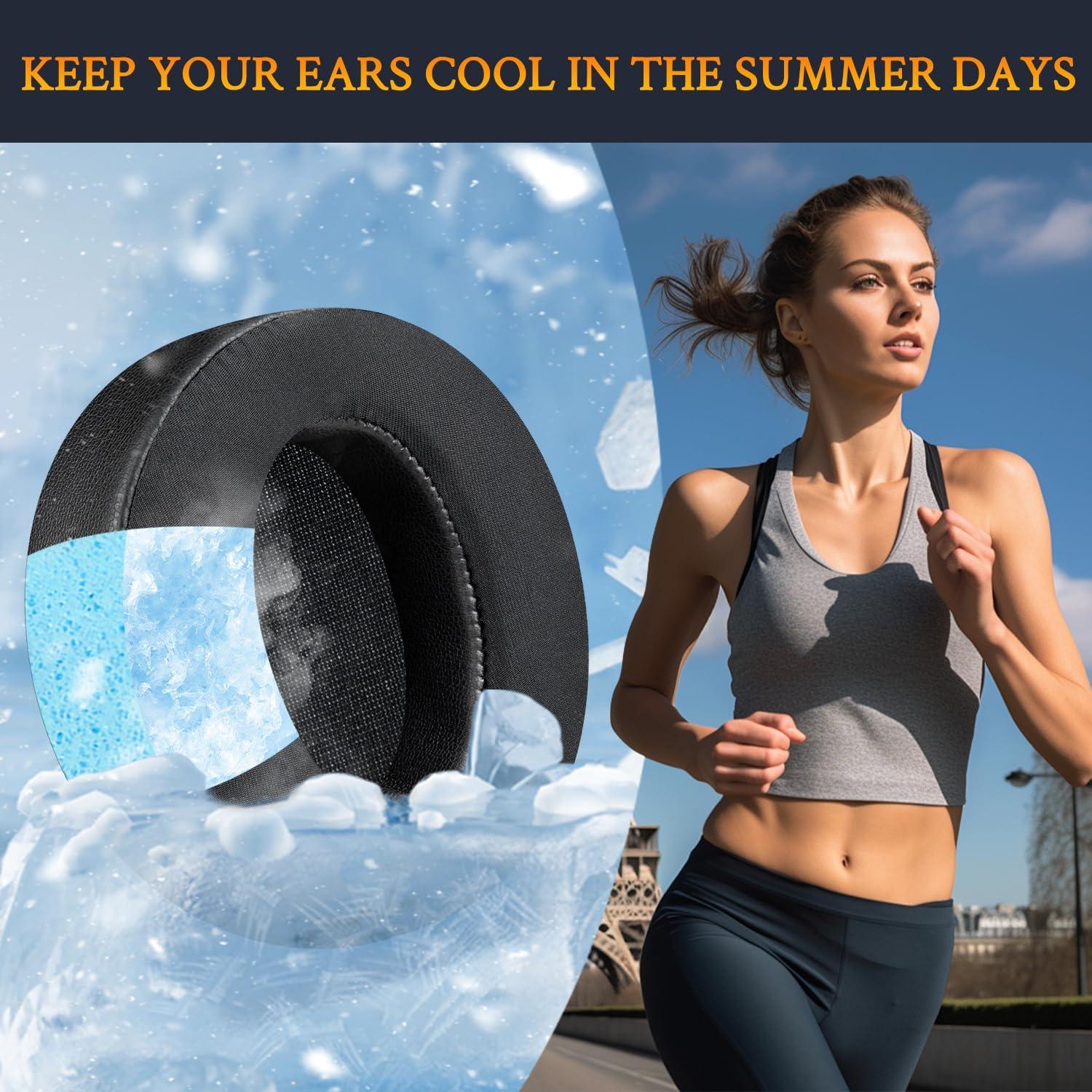 Almohadillas de Gel Refrigerante SOULWIT para Auriculares Sony MDR-XB950 - Negro