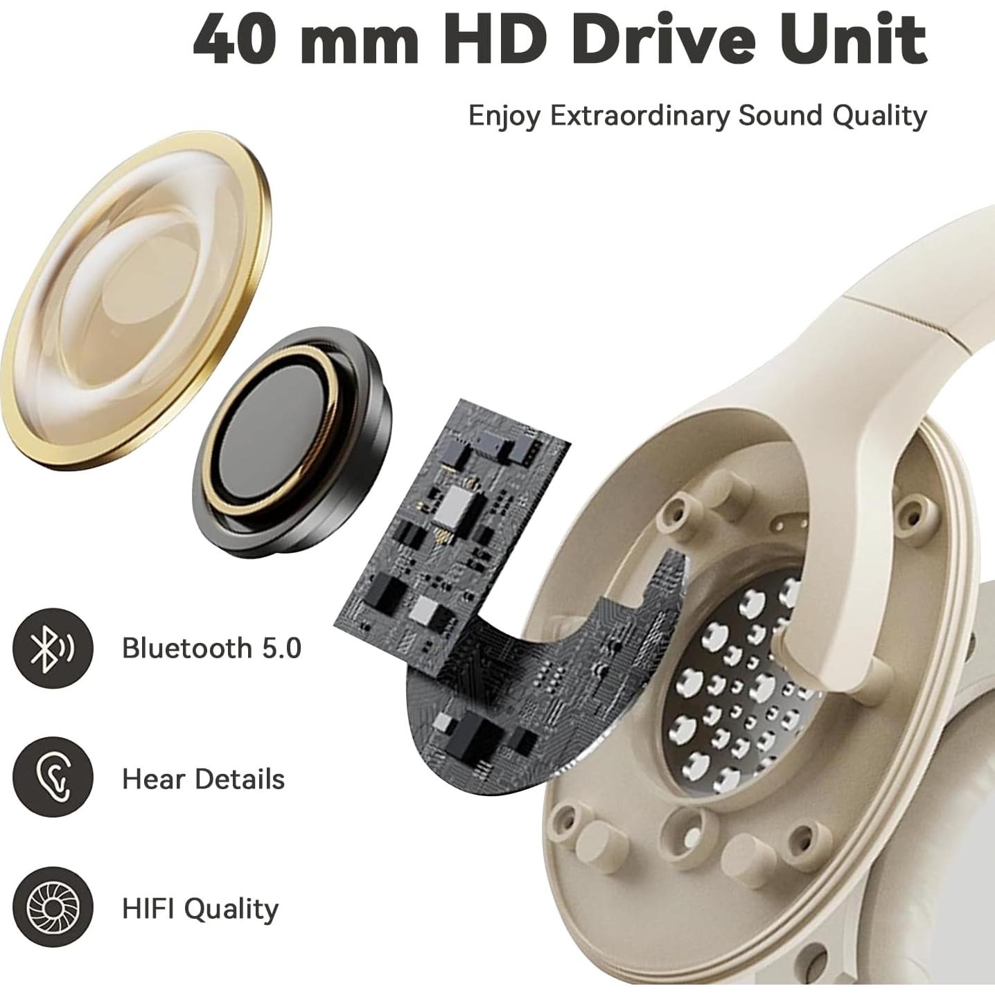 Auriculares Bluetooth FIKDCMJ P61WH HiFi 12H Cancelación Ruido