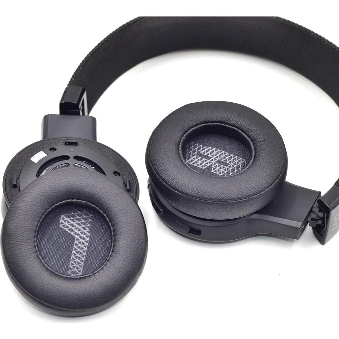 Replacement Earpads Protein Leather Ear Pads Cushions Cover Repair Parts Compatible with JBL Live 400BT Live 460NC On-Ear Wireless Headphones (Black)