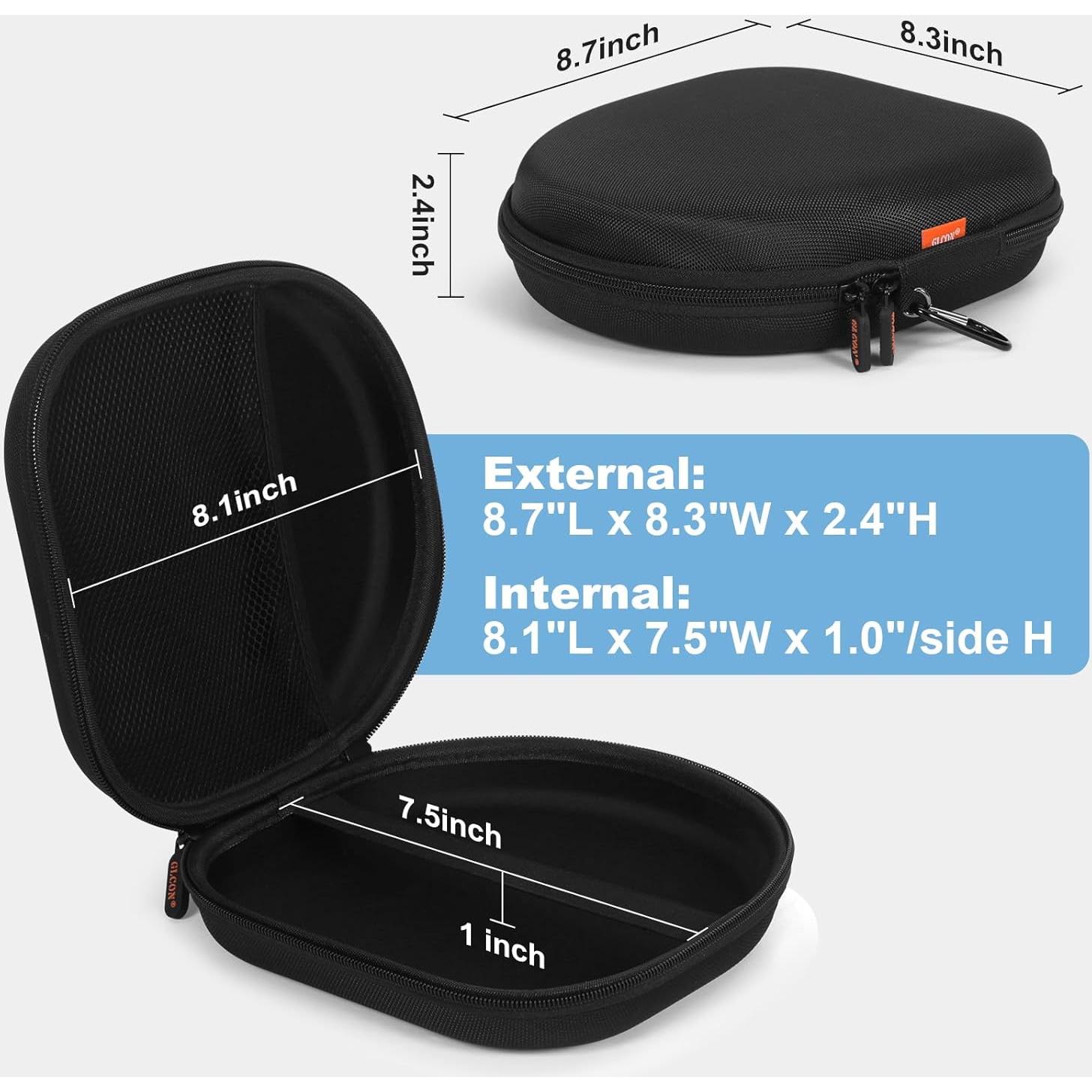 Funda Dura para Auriculares GLCON Negra Universal 22.1x21.1cm