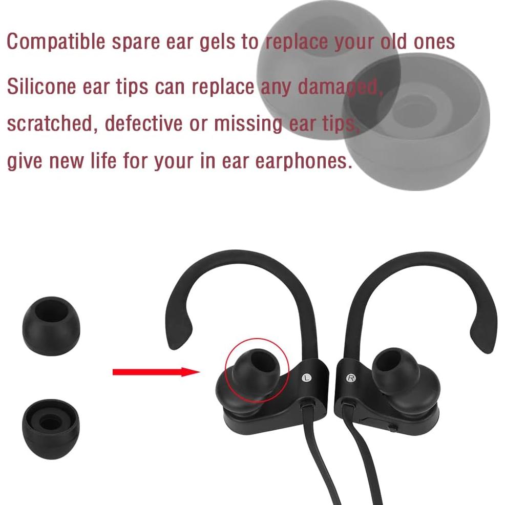 Consejos de Silicona para Auriculares In-Ear WKYMY - 10 Pares Negros