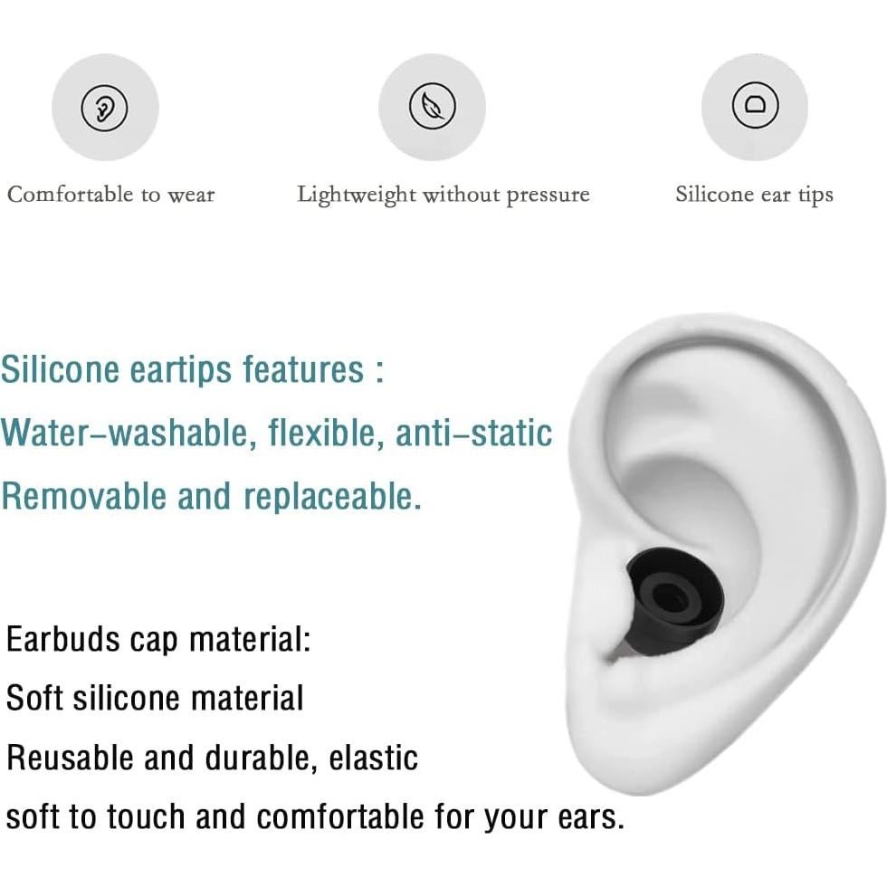 Consejos de Silicona para Auriculares In-Ear WKYMY - 10 Pares Negros