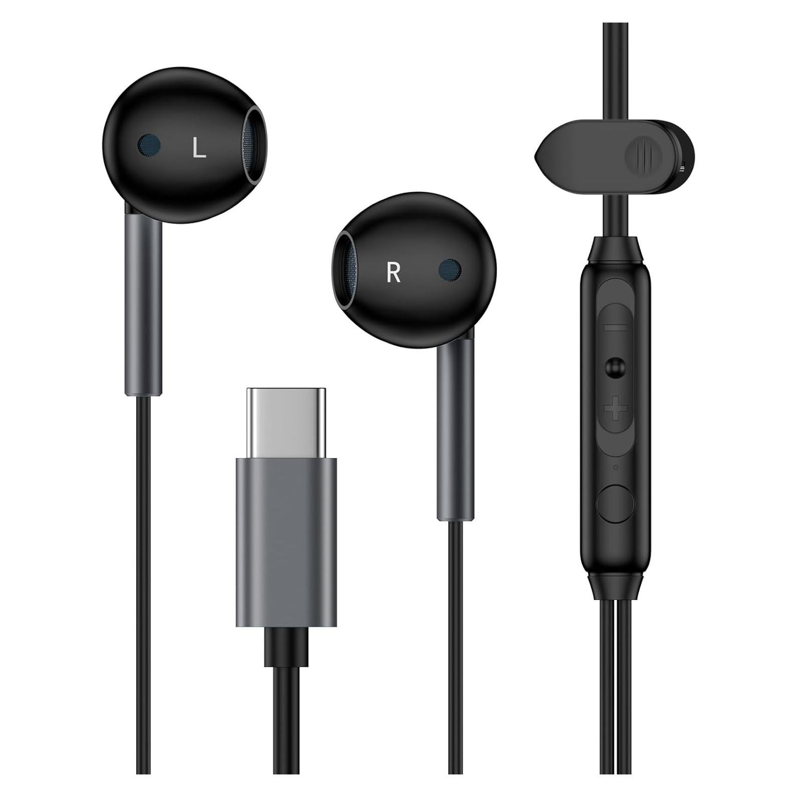 Auriculares USB C con micrófono para Samsung Galaxy y iPhone