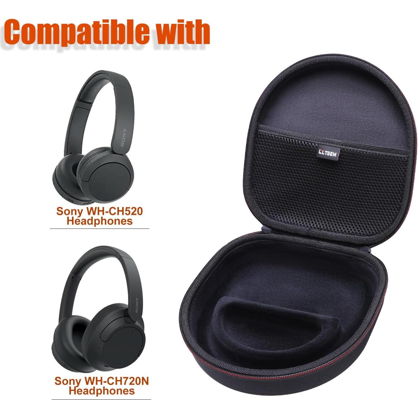 Funda LTGEM para Auriculares Sony WH-CH720N/WH-CH520, Negro