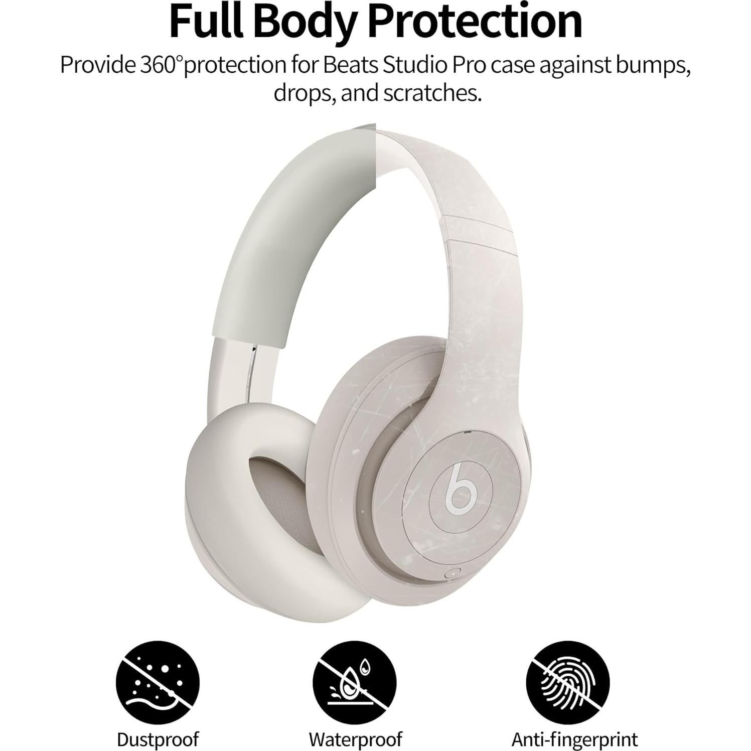 Funda de Silicona 3 en 1 DZHAXIE para Auriculares Beats Studio Pro