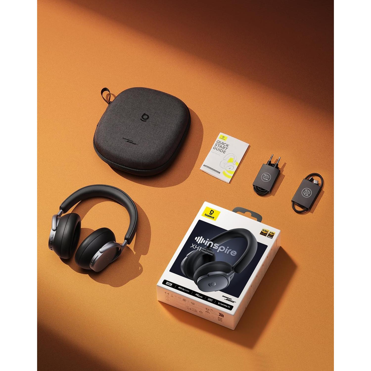 Auriculares Baseus Inspire XH1 ANC, Sonido Bose, 100H Negro