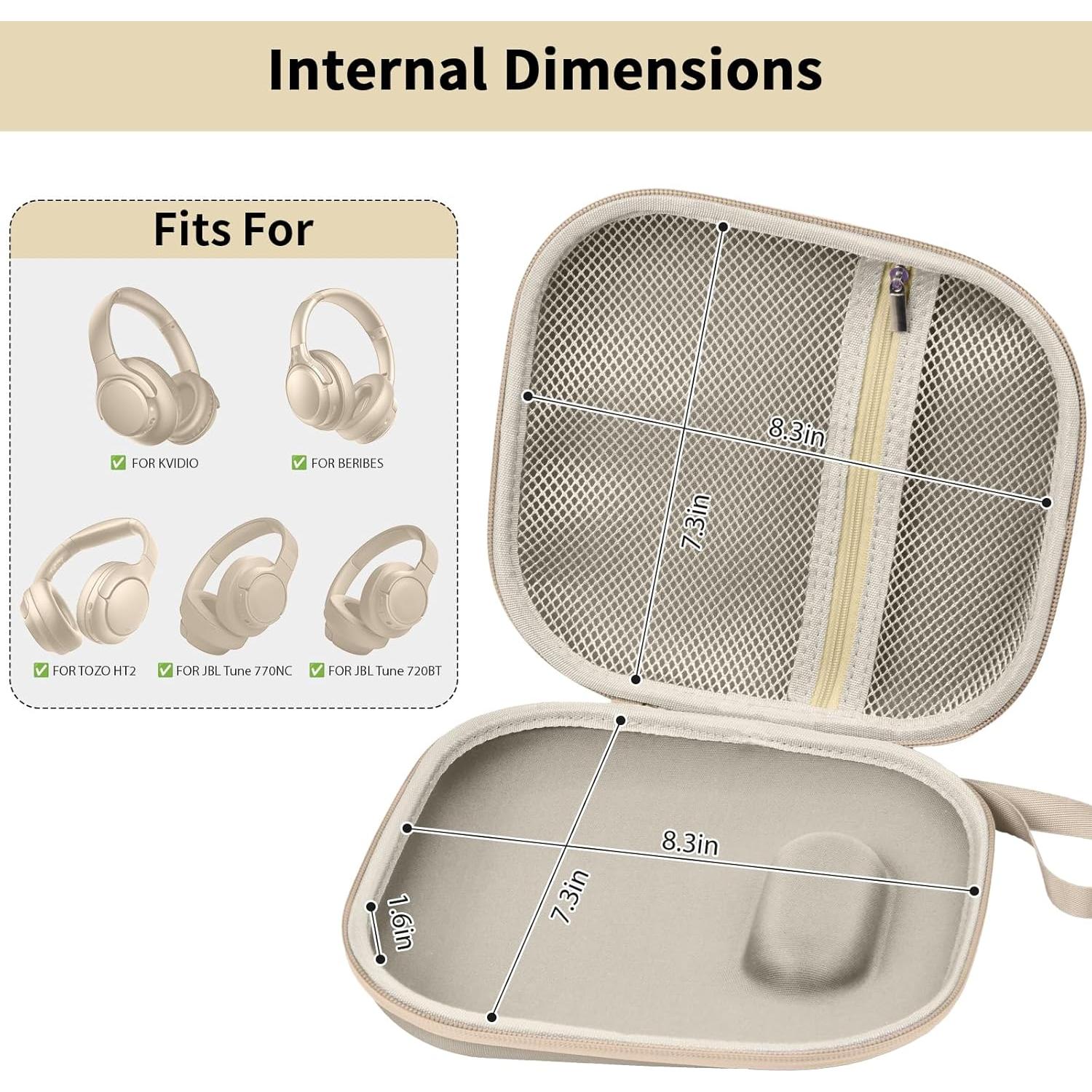 Funda para Auriculares ALKOO Beige para JBL y Sony