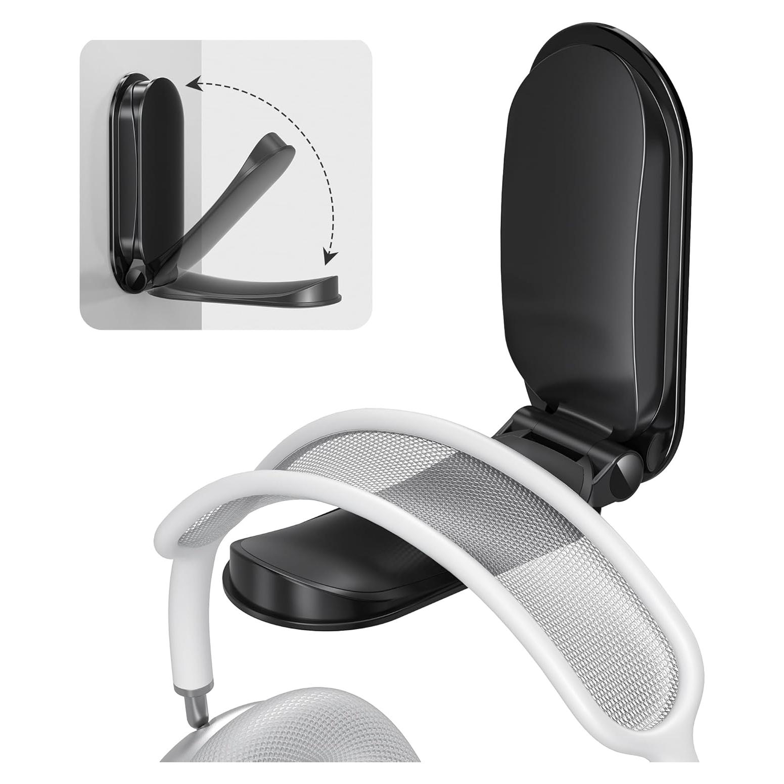 Soporte para Auriculares Itramax Plegable Adhesivo Negro