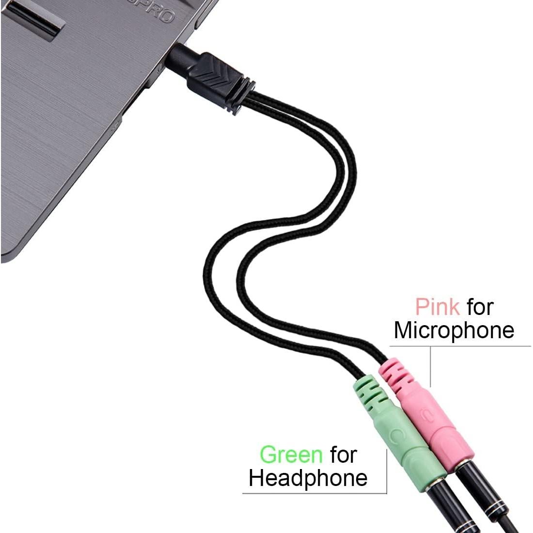 Adaptador de Auriculares ENVEL 3.5mm CTIA Negro para PS4 y Laptop