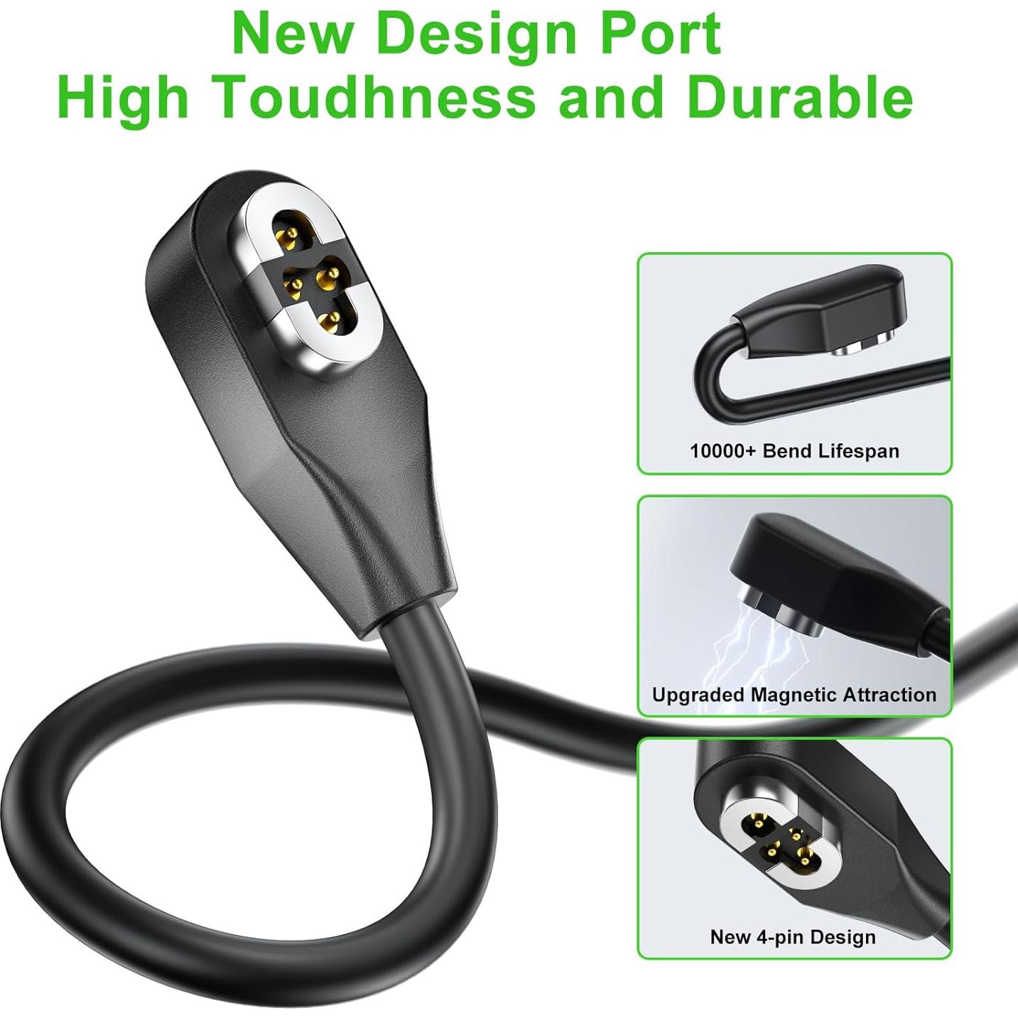 Cable de Carga Magnético USB 1m para Shokz OpenSwim Pro S710 - 2 Pack