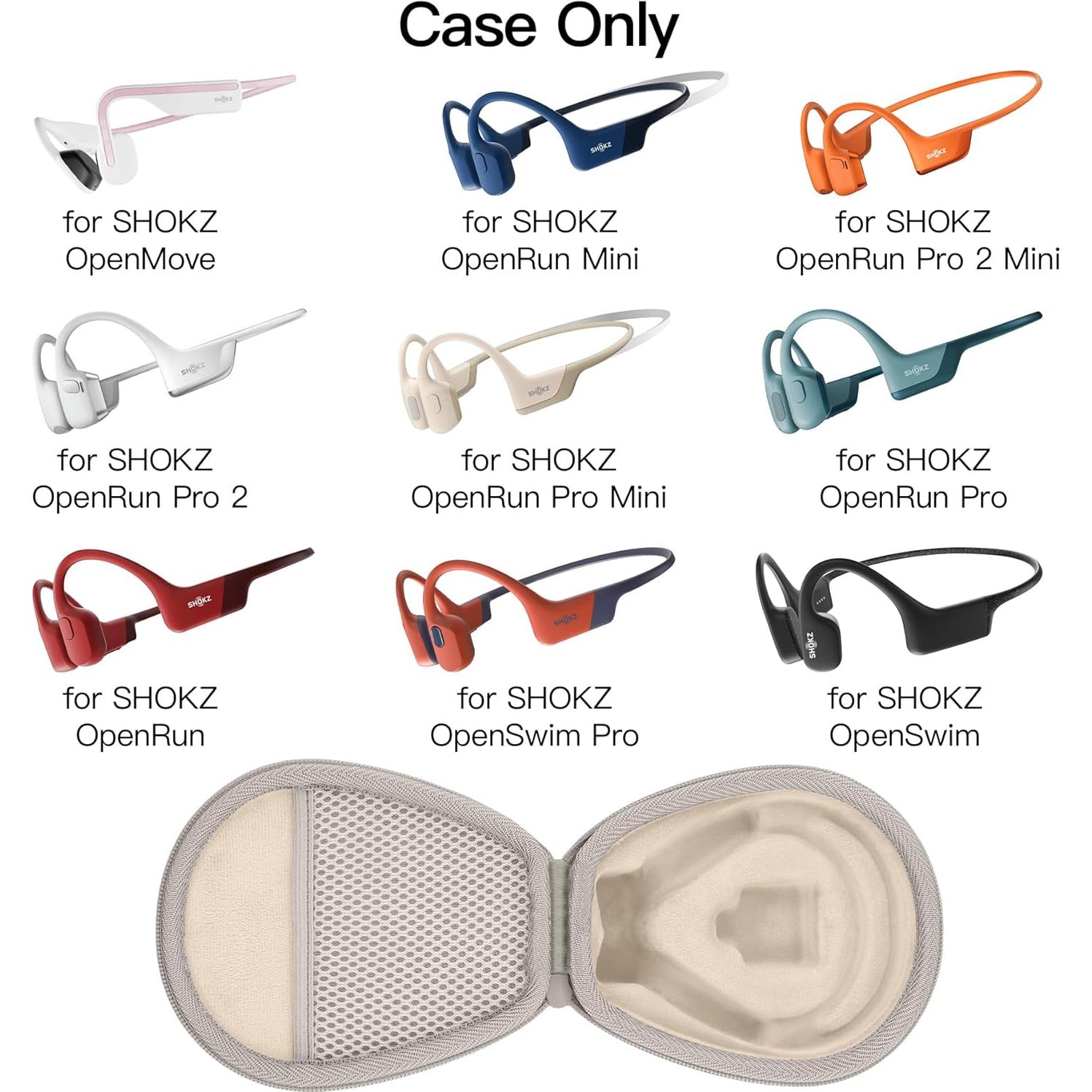 Funda Dura co2CREA para Auriculares SHOKZ Conducción Ósea Beige