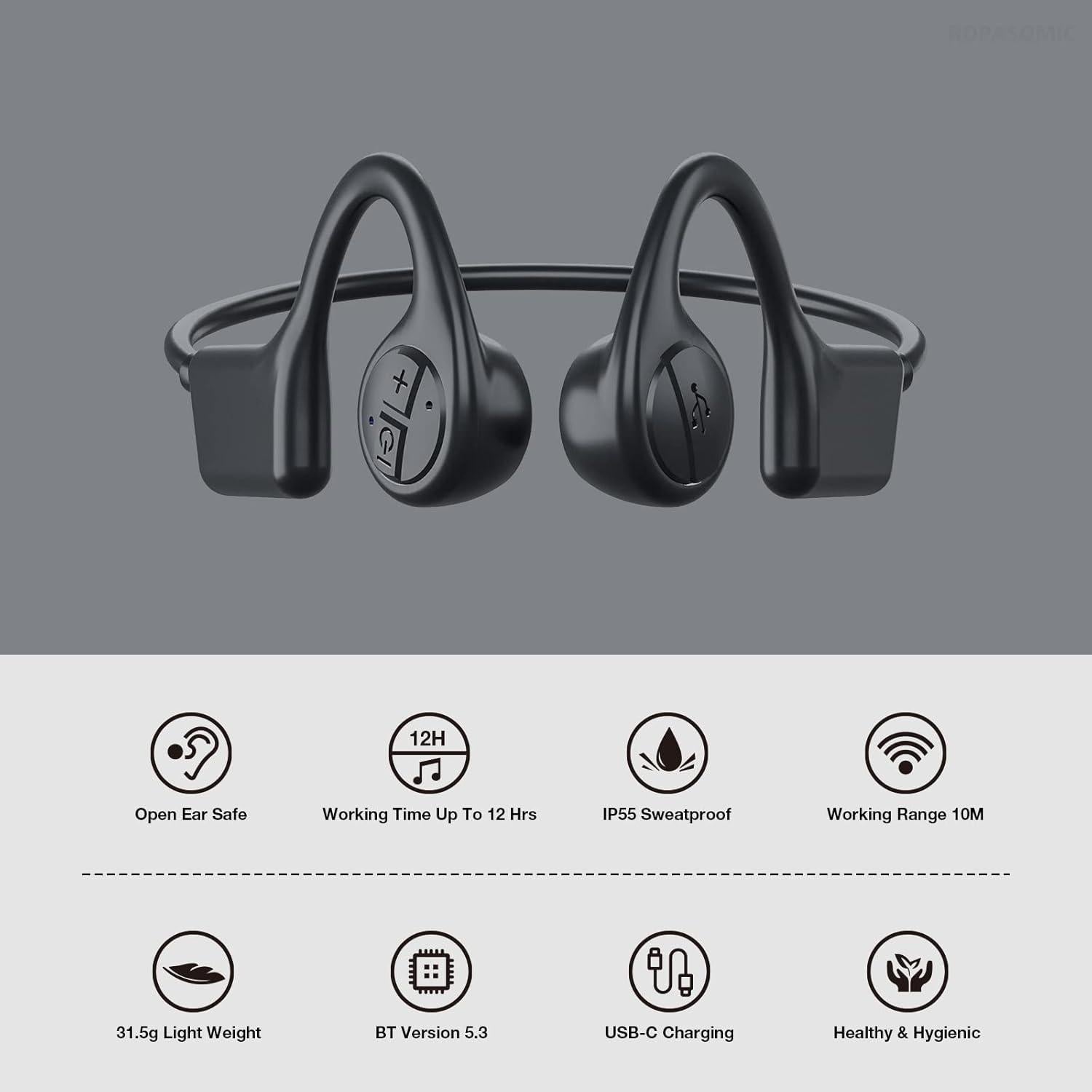 Auriculares Inalámbricos ROPASOMIC Rokbone X7 Conducción Ósea IP55