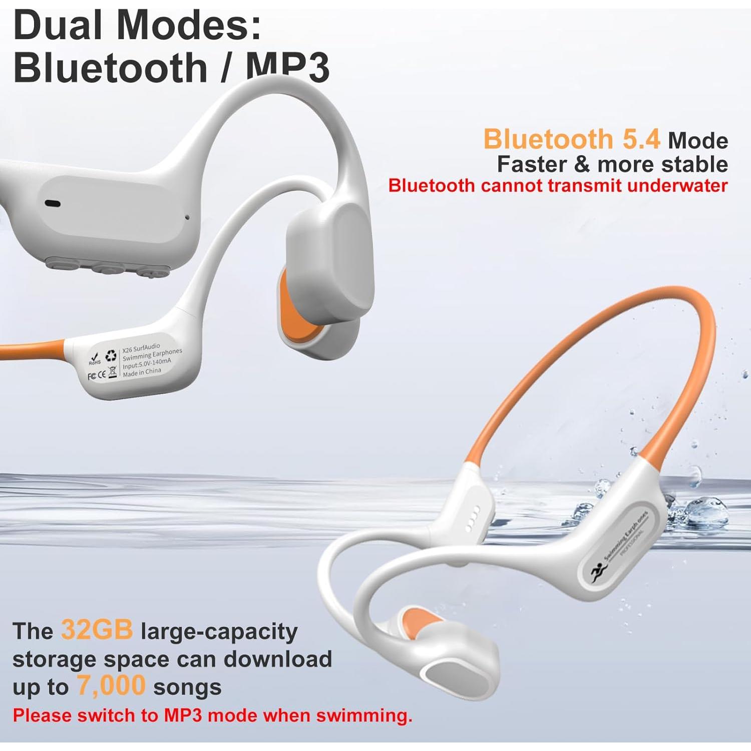 Auriculares Bluetooth RR SPORTS X26 Conducción Ósea 32GB IP68