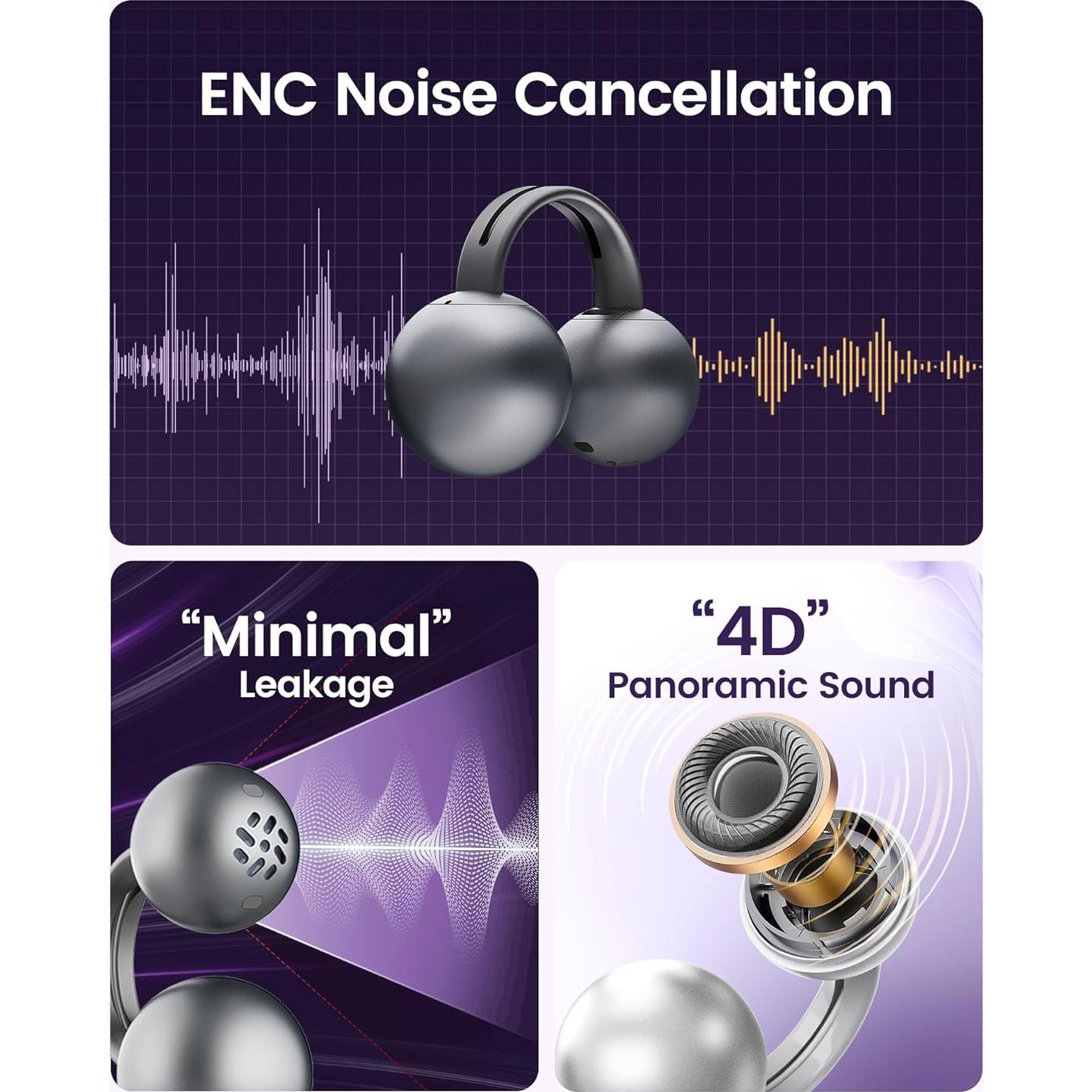 Auriculares Inalámbricos Bluetooth Mojawa StarClip, Sonido 4D, IP54