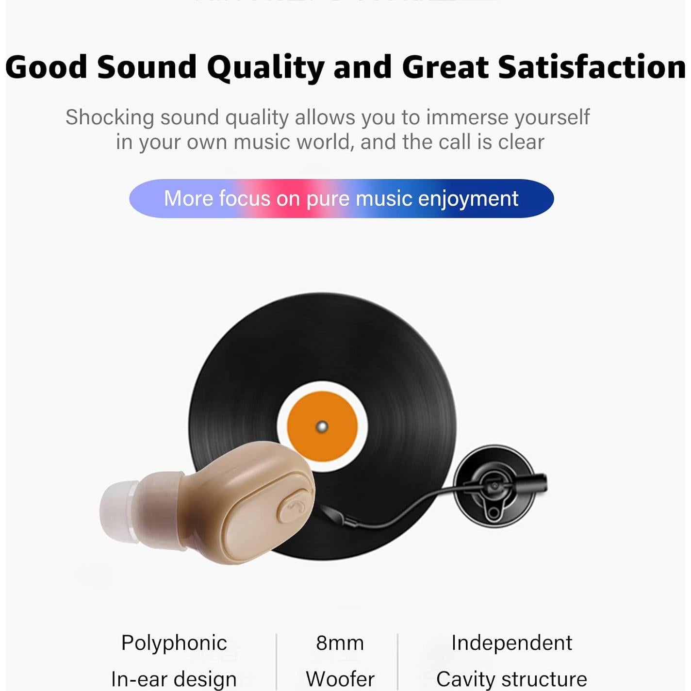 Auricular Bluetooth Inalámbrico SYSFUN X7 Beige 12h Batería