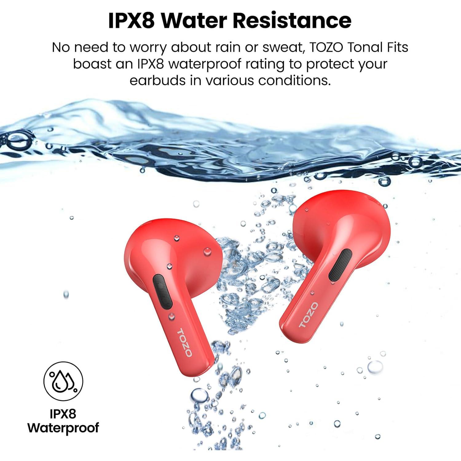 Auriculares Inalámbricos TOZO T21 Bluetooth 5.3 IPX8 Rojo